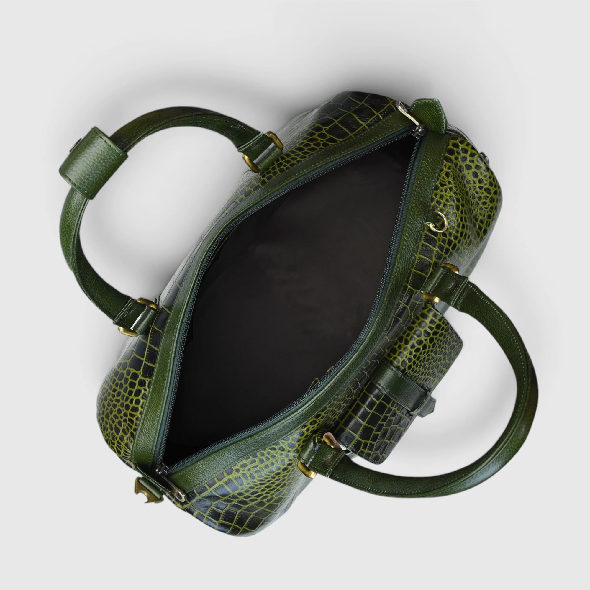 Scarlet Croco Voyager Duffle Bag - Olive Color