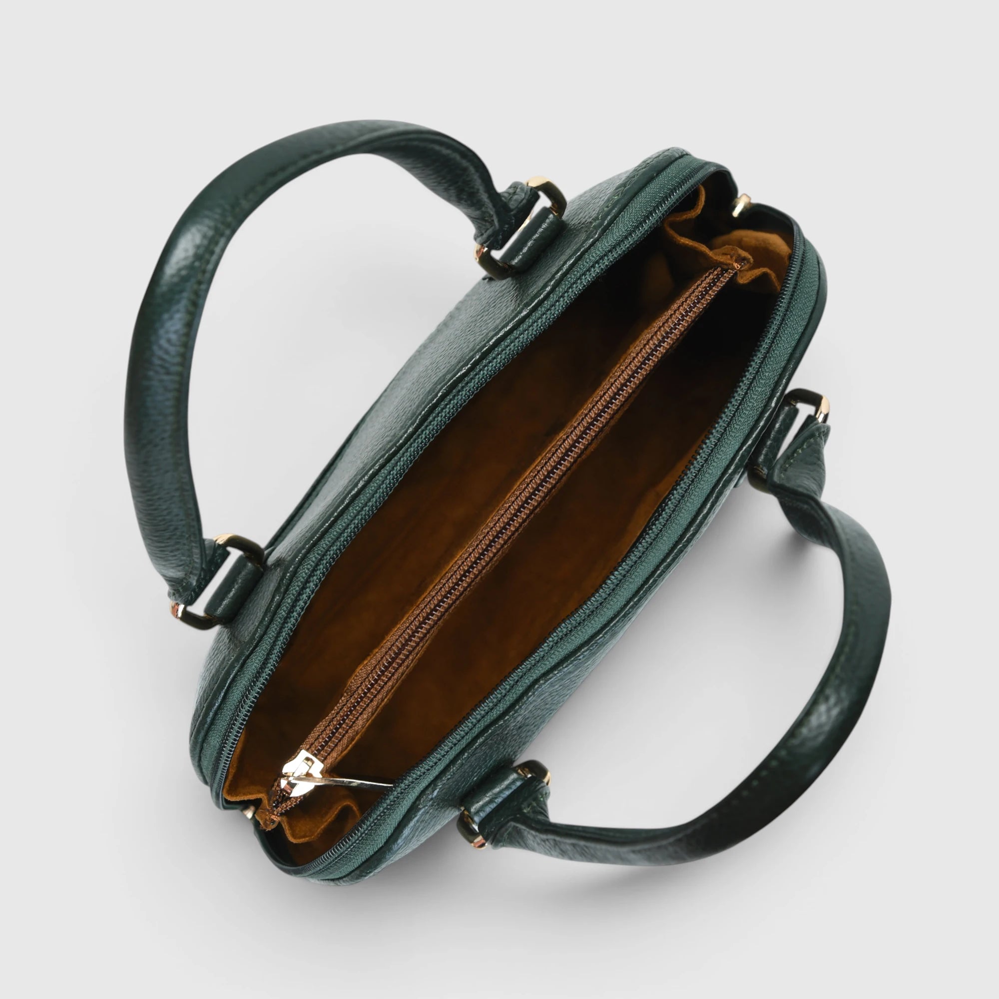 The Monroe Classic Leather Satchel - Forest Green