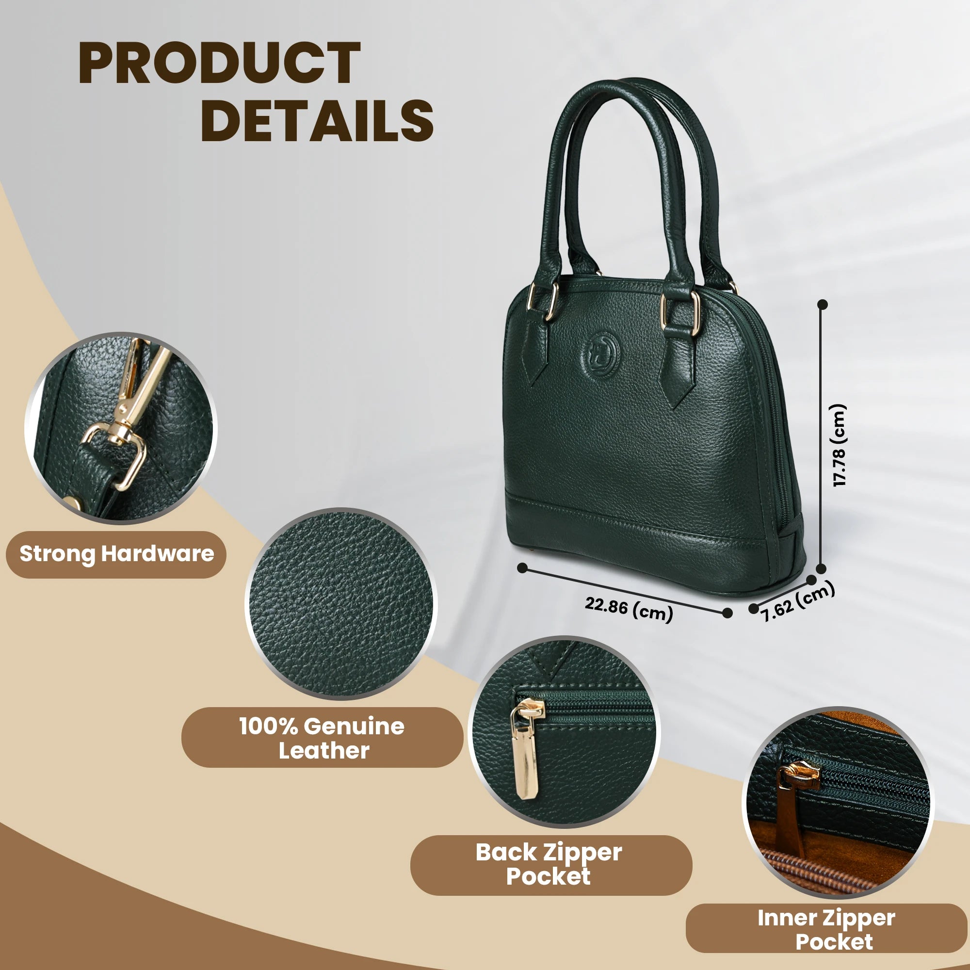 The Monroe Classic Leather Satchel - Forest Green