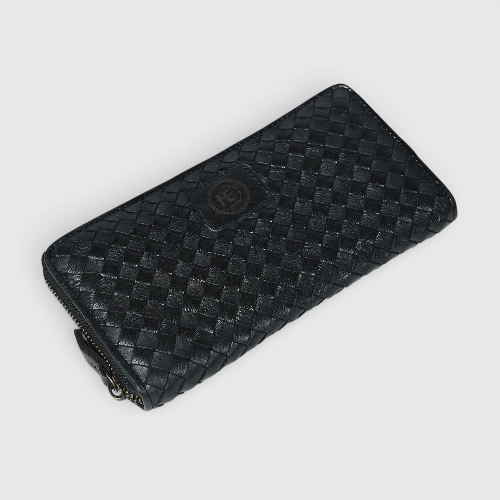 Aurelian Woven Zip Wallet – Black Color