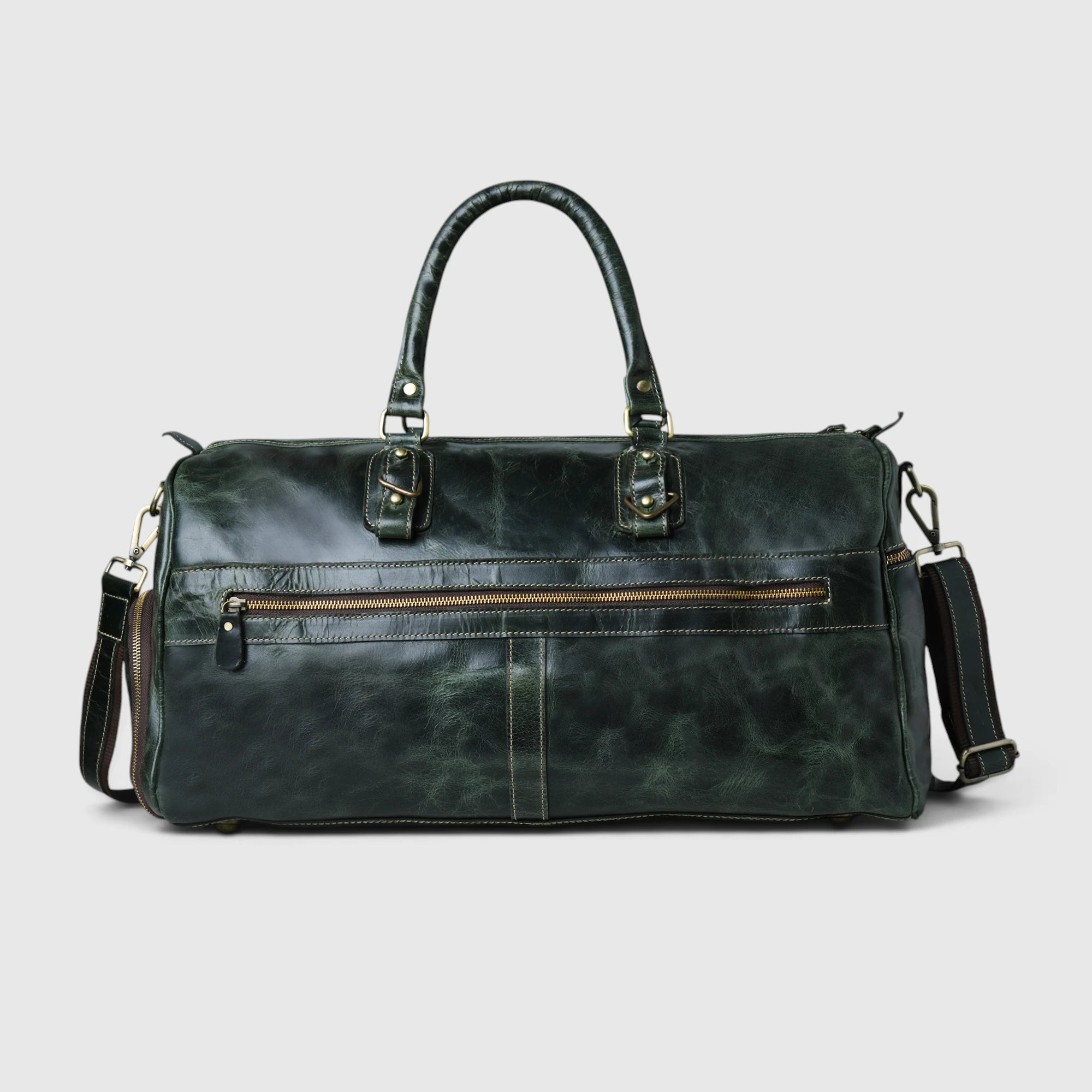 The Odyssey Leather Travel Duffle - Rich Green