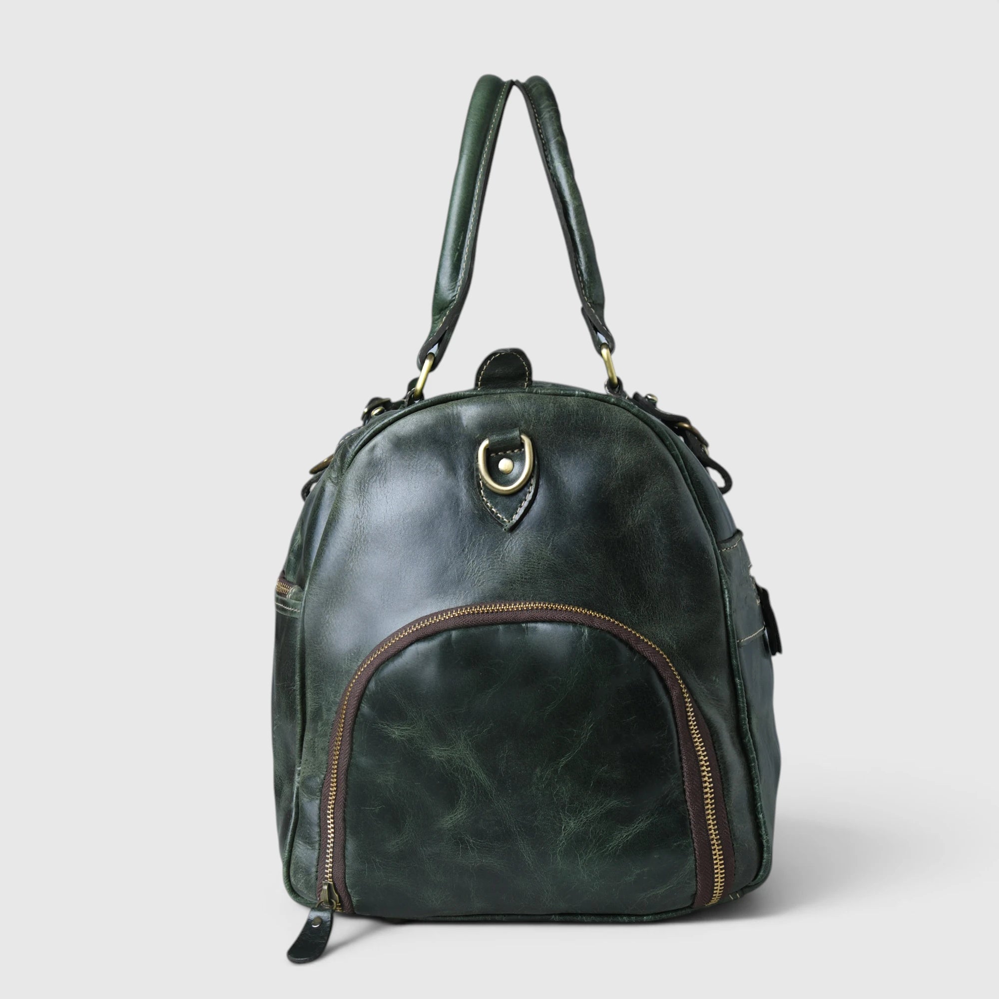 The Odyssey Leather Travel Duffle - Rich Green