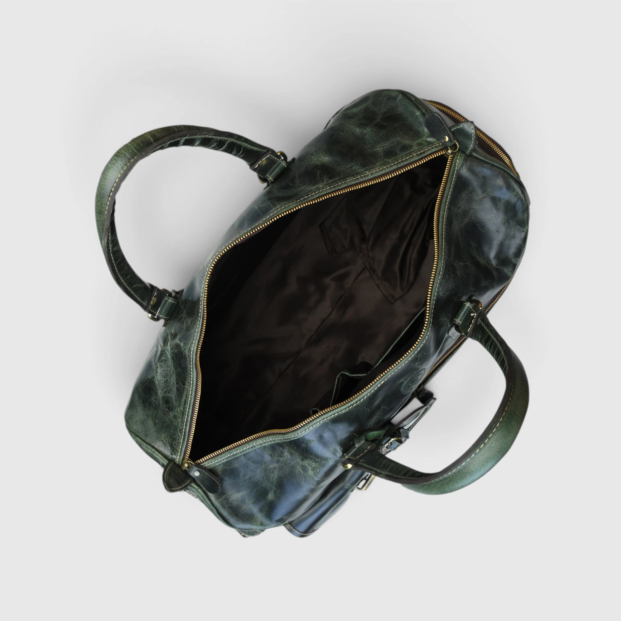 The Odyssey Leather Travel Duffle - Rich Green