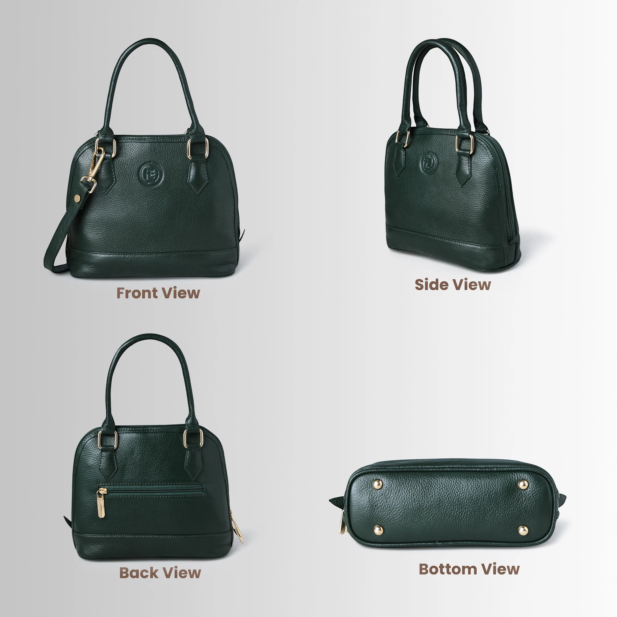 The Monroe Classic Leather Satchel - Forest Green