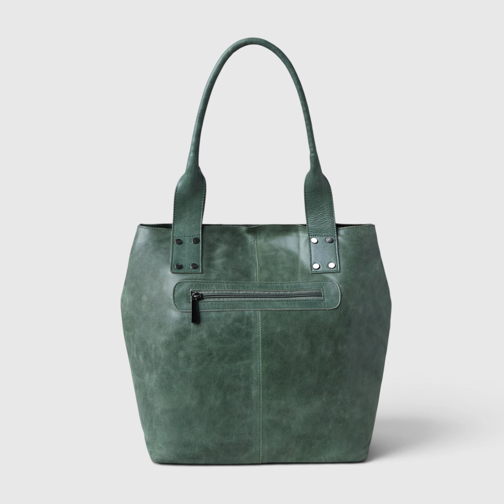 Aurelia Leather Carryall – Deep Moss