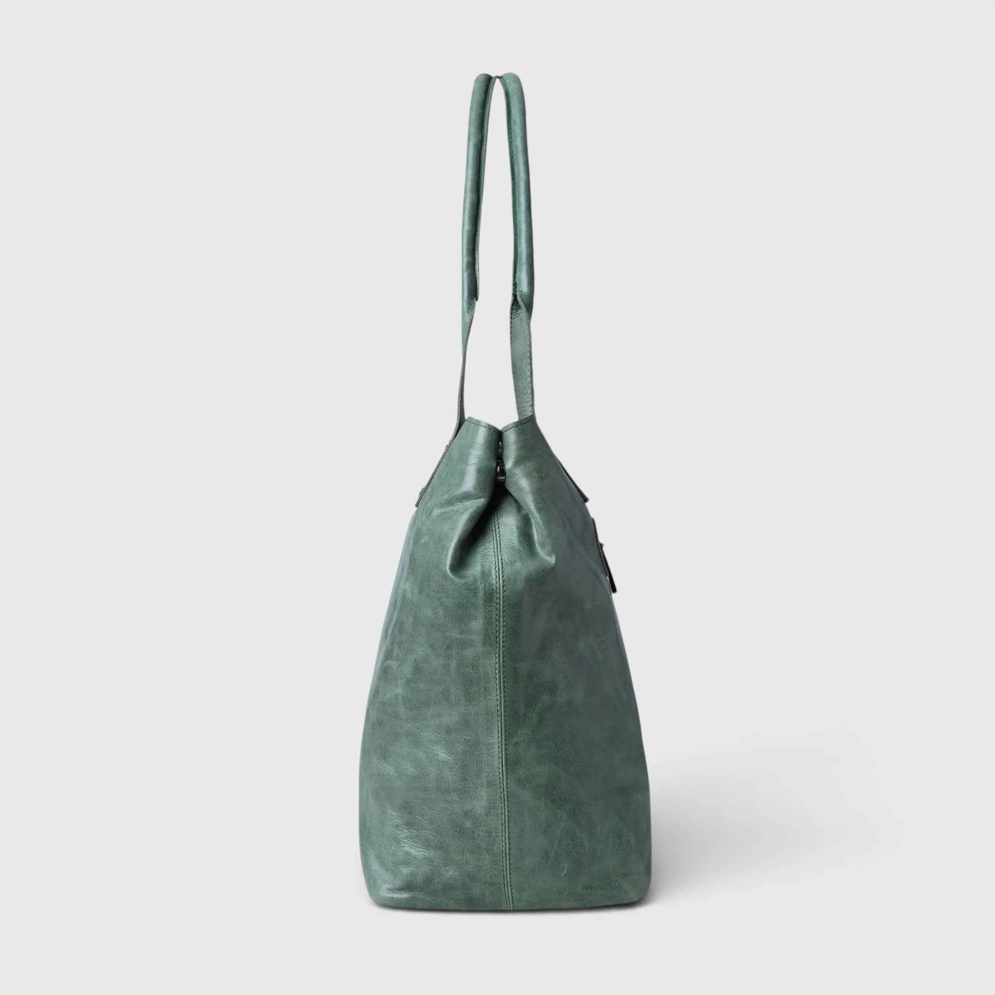 Aurelia Leather Carryall – Deep Moss