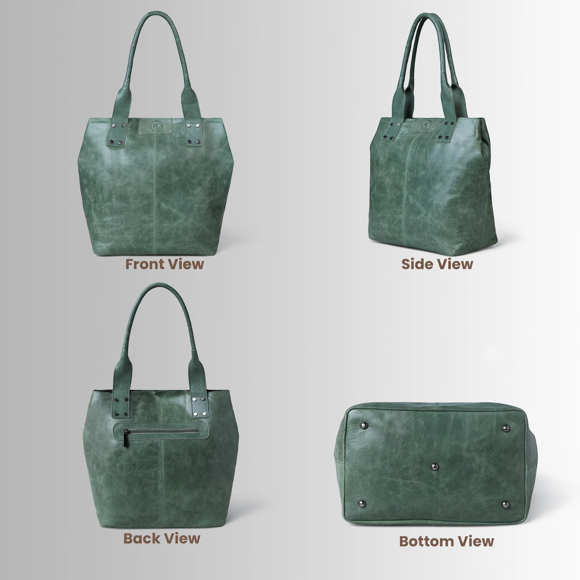 Aurelia Leather Carryall – Deep Moss