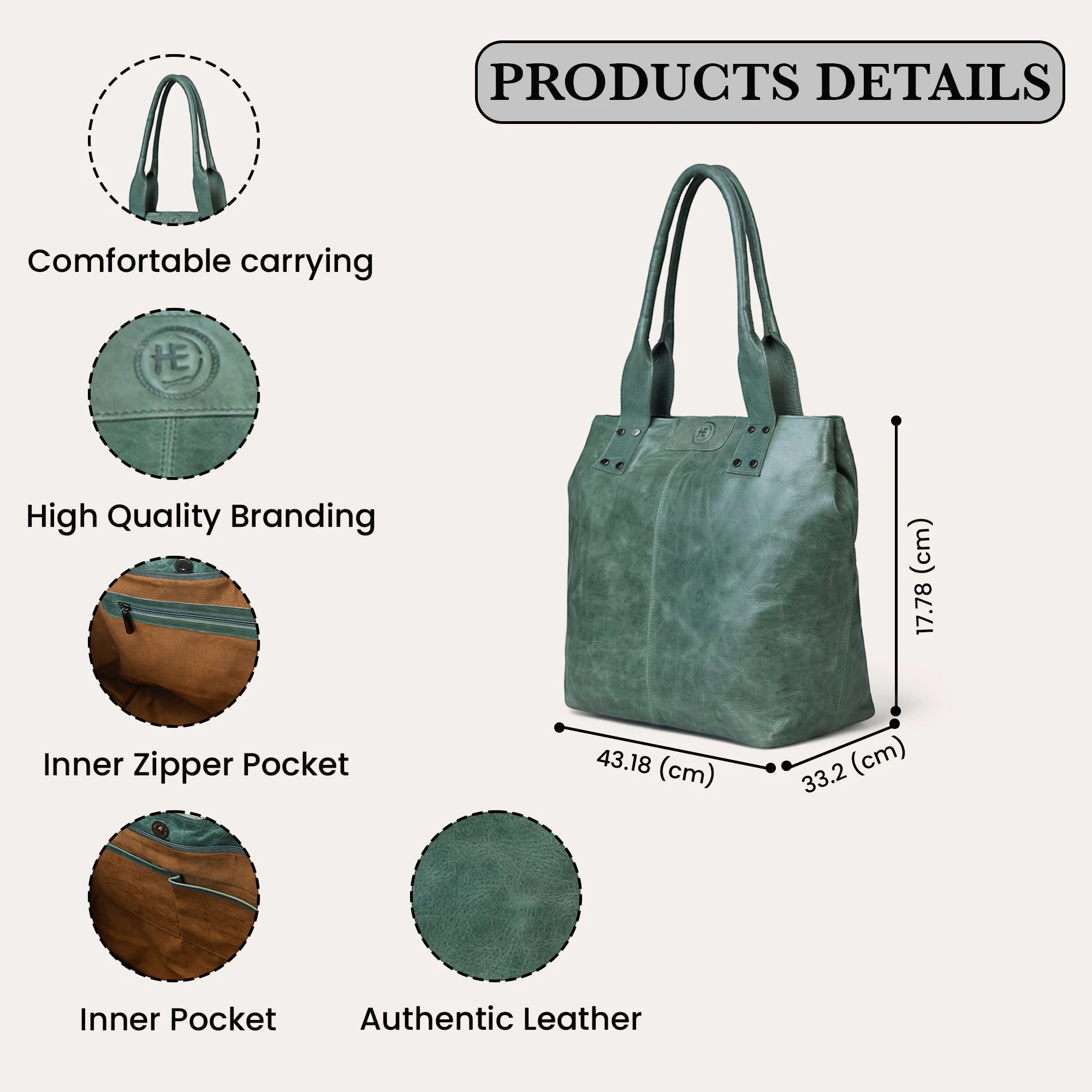 Aurelia Leather Carryall – Deep Moss
