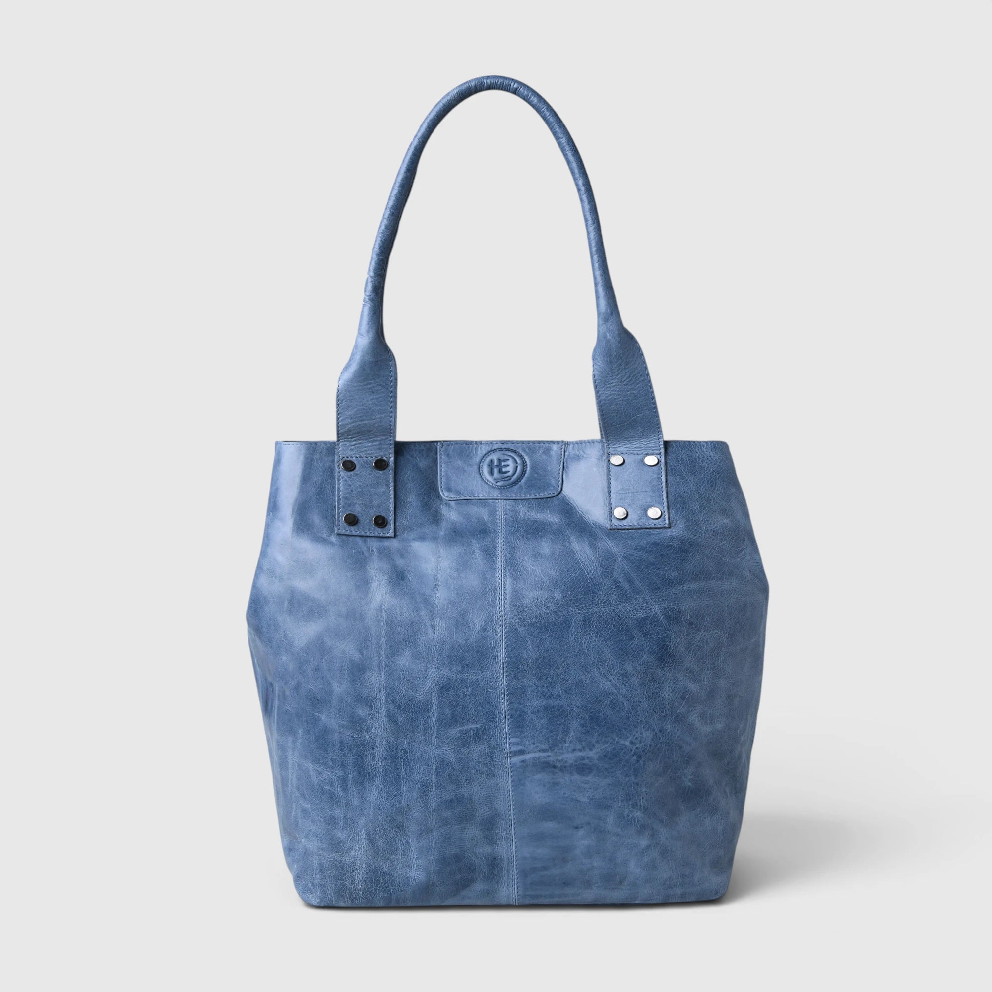 Aurelia Leather Carryall – Sky Azure