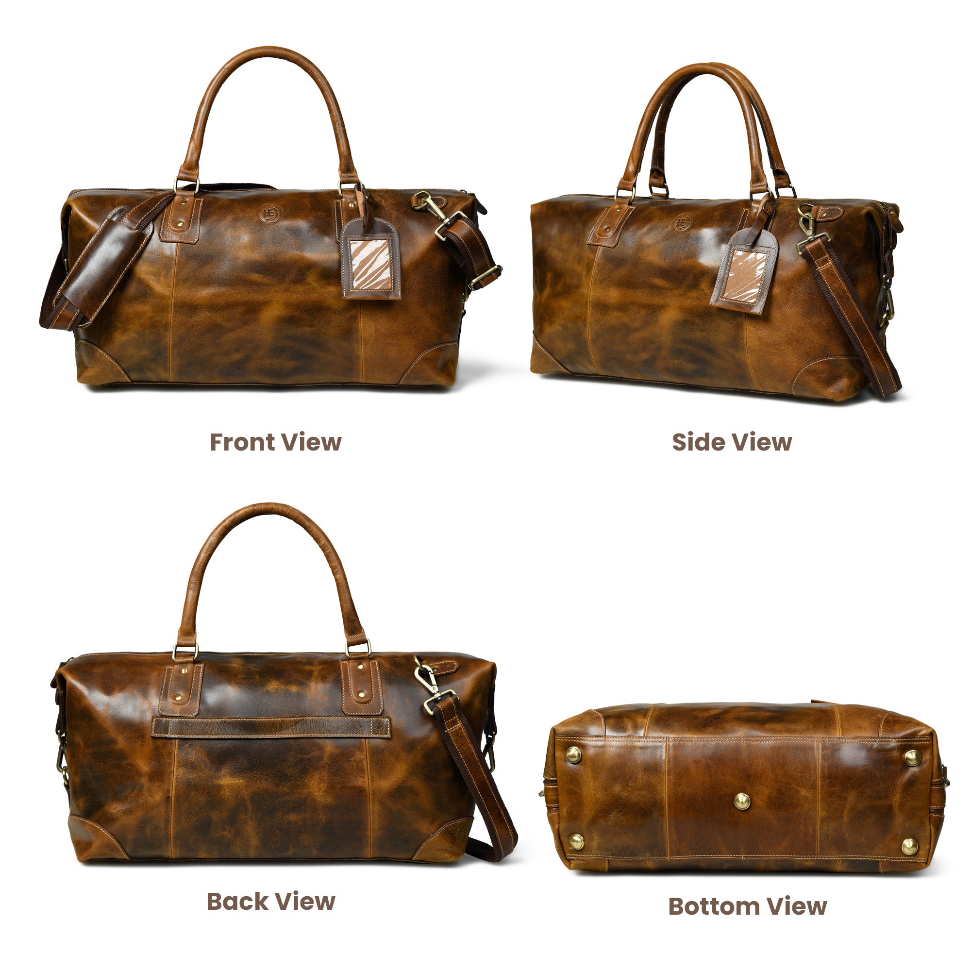 The Regent Voyager – Vintage Leather Travel Duffle Bag - Brown colour