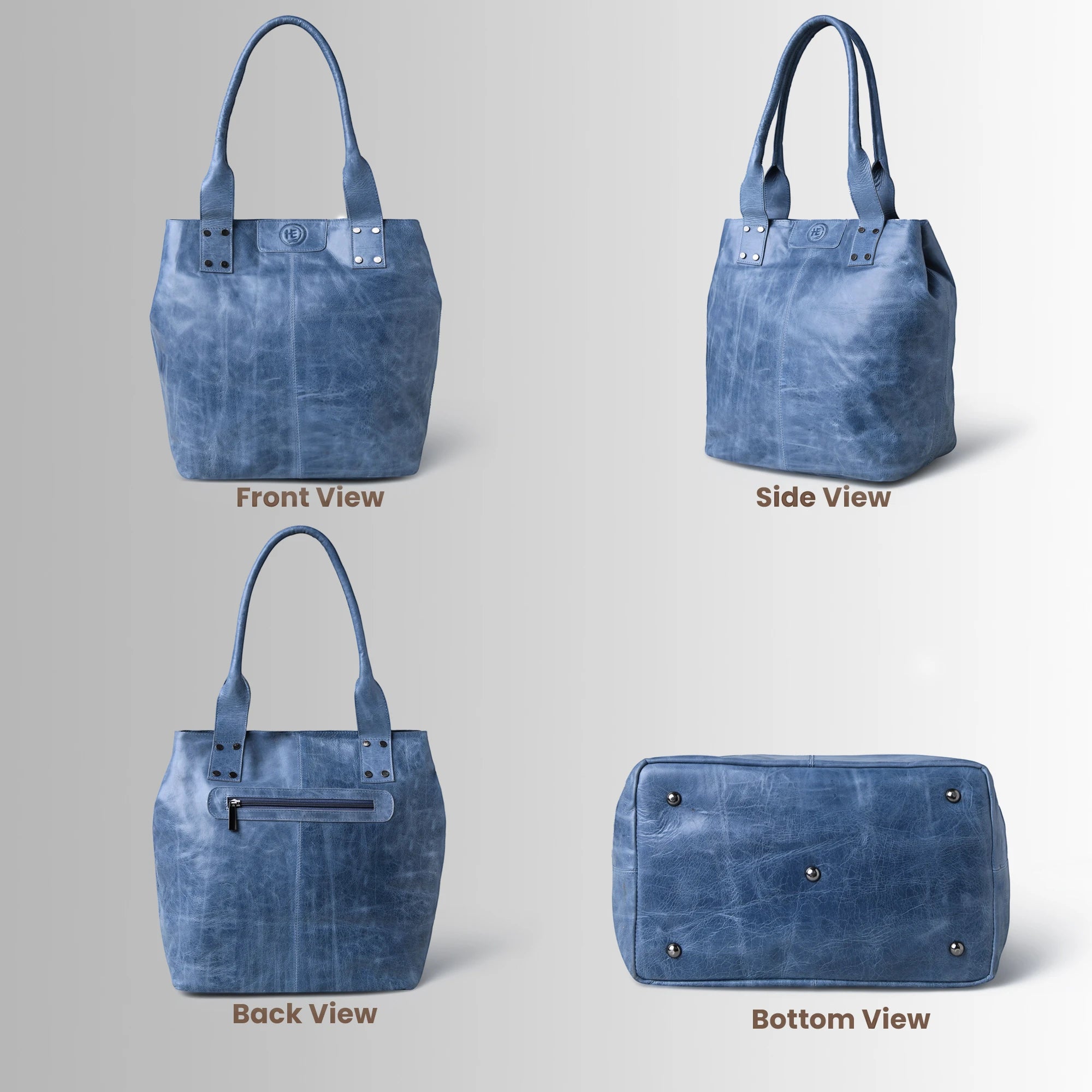 Aurelia Leather Carryall – Sky Azure