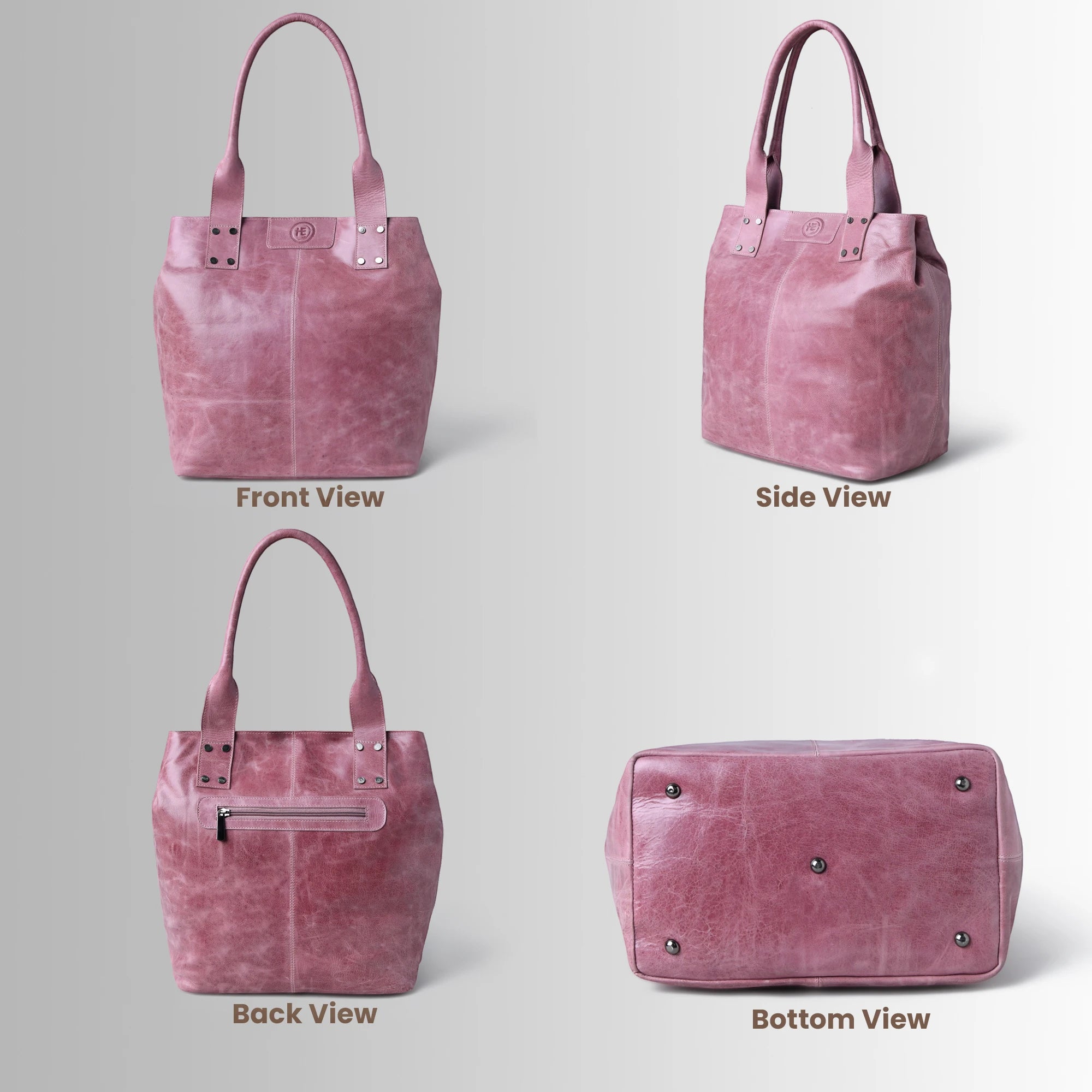 Aurelia Leather Carryall – Dusty Rose