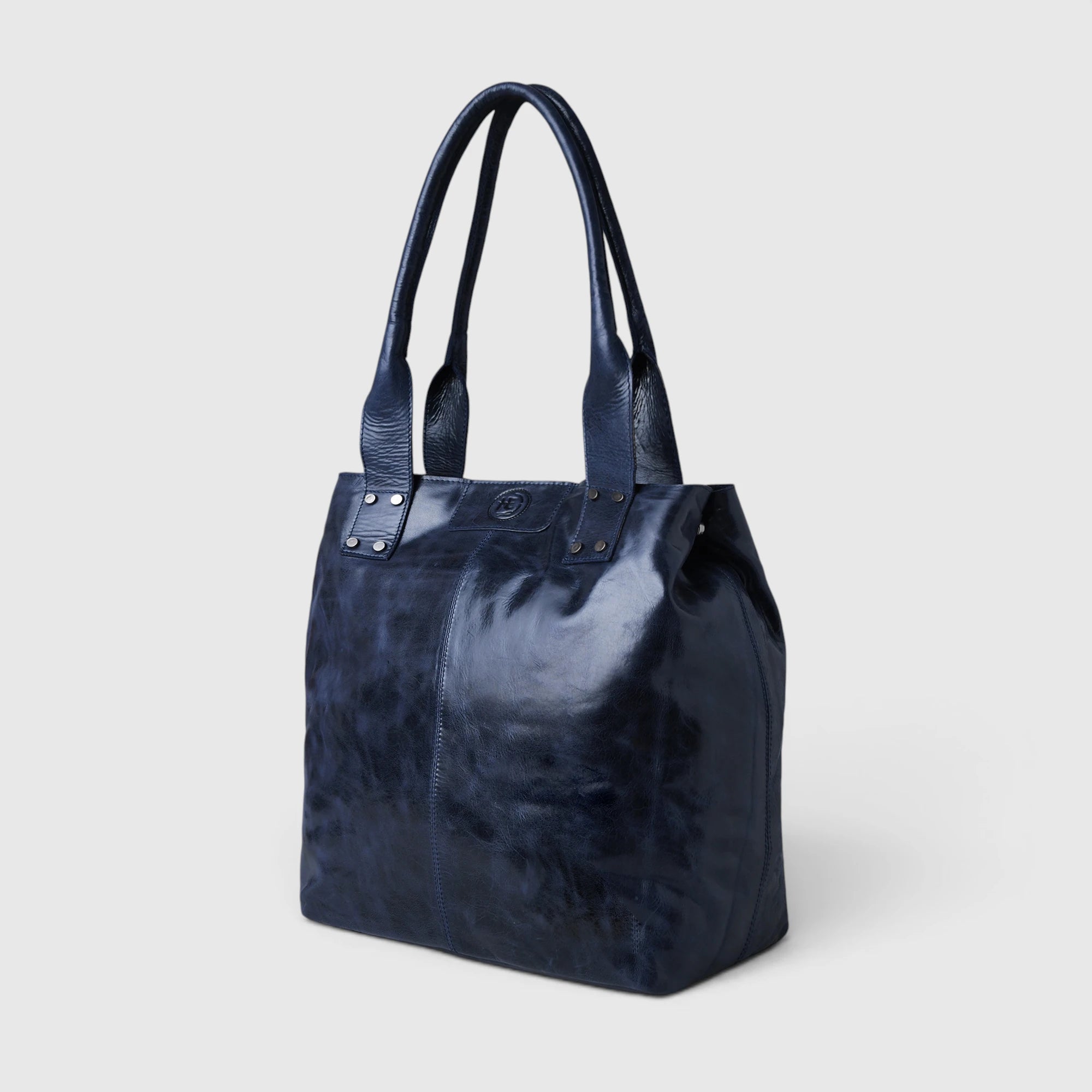 Aurelia Leather Carryall – Midnight Navy