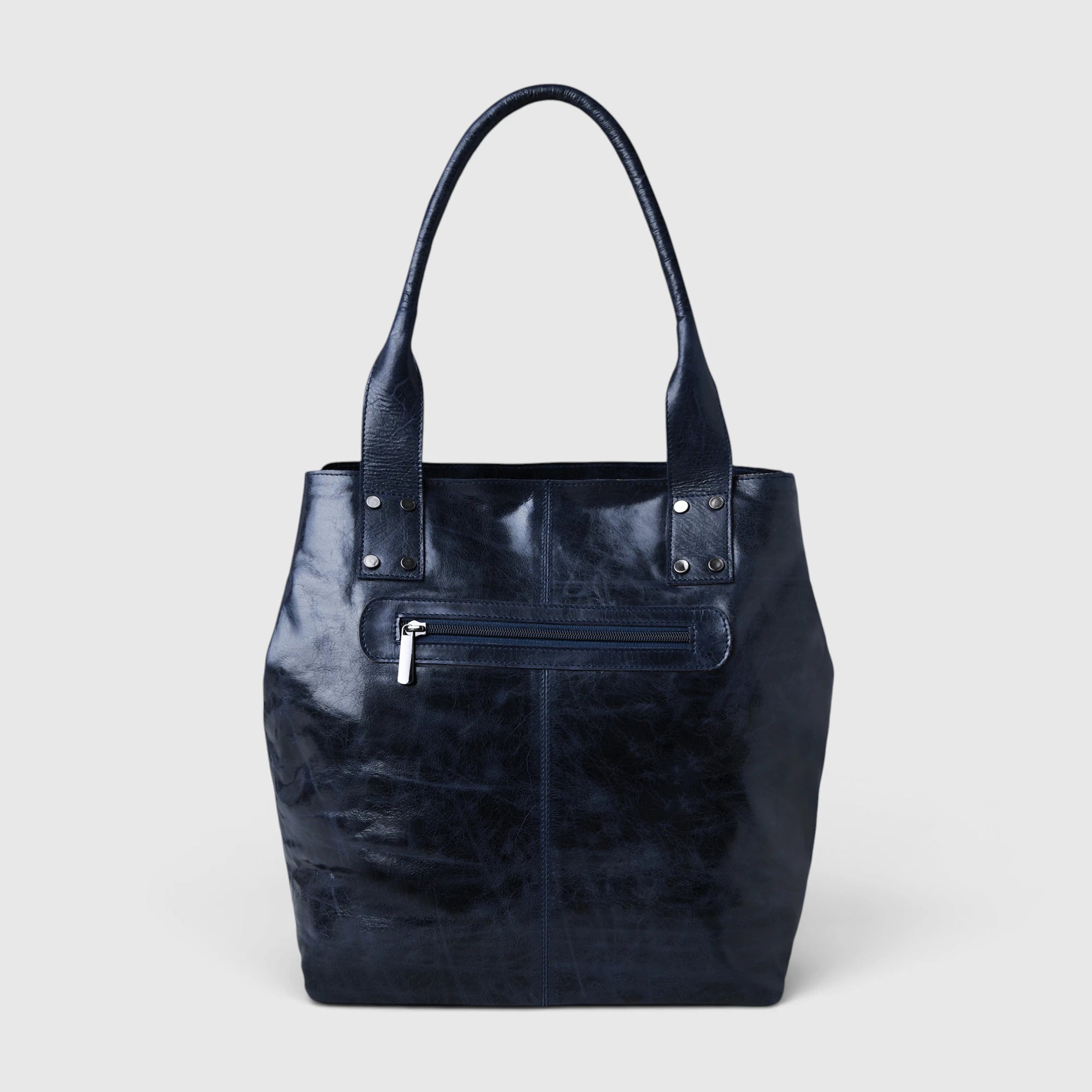 Aurelia Leather Carryall – Midnight Navy