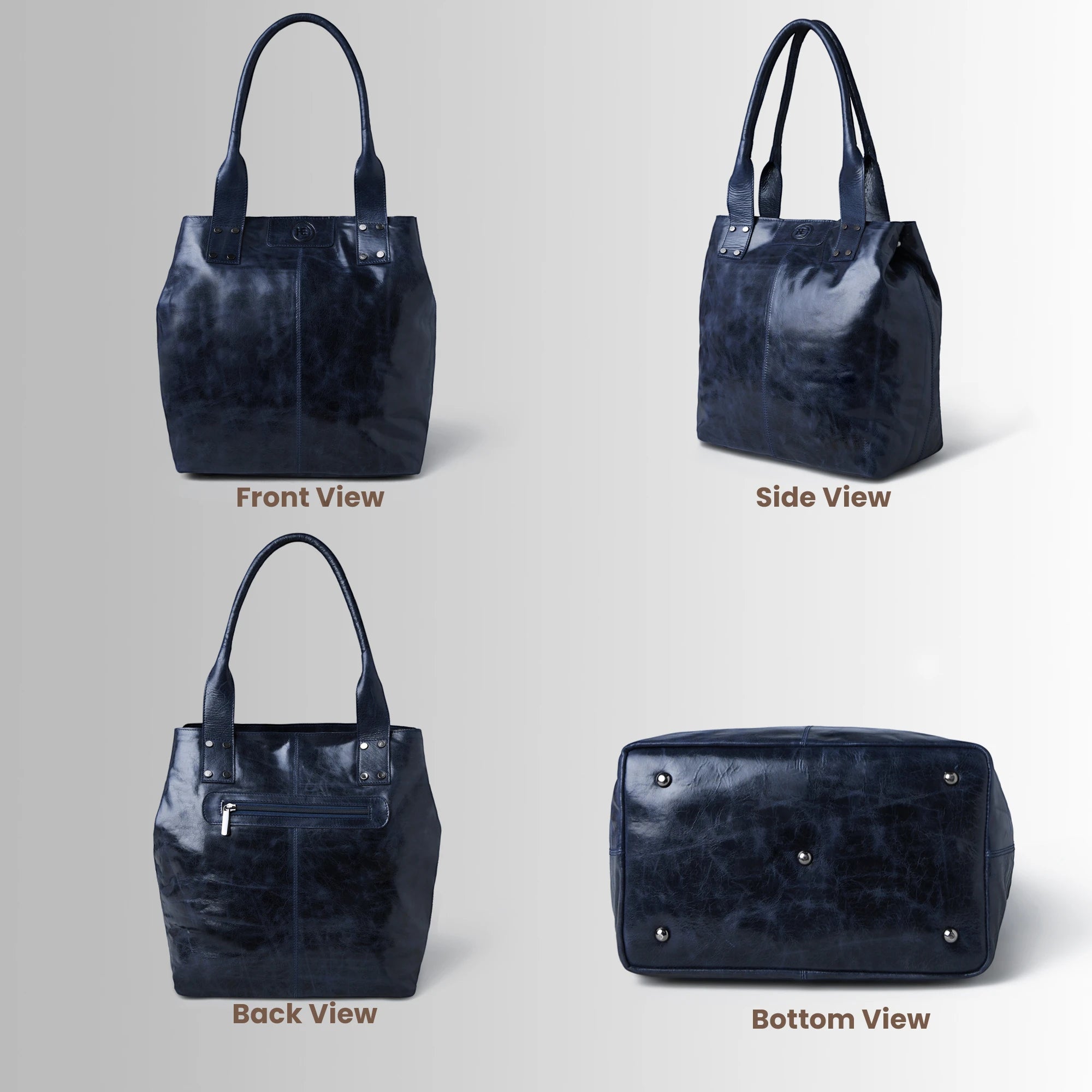 Aurelia Leather Carryall – Midnight Navy