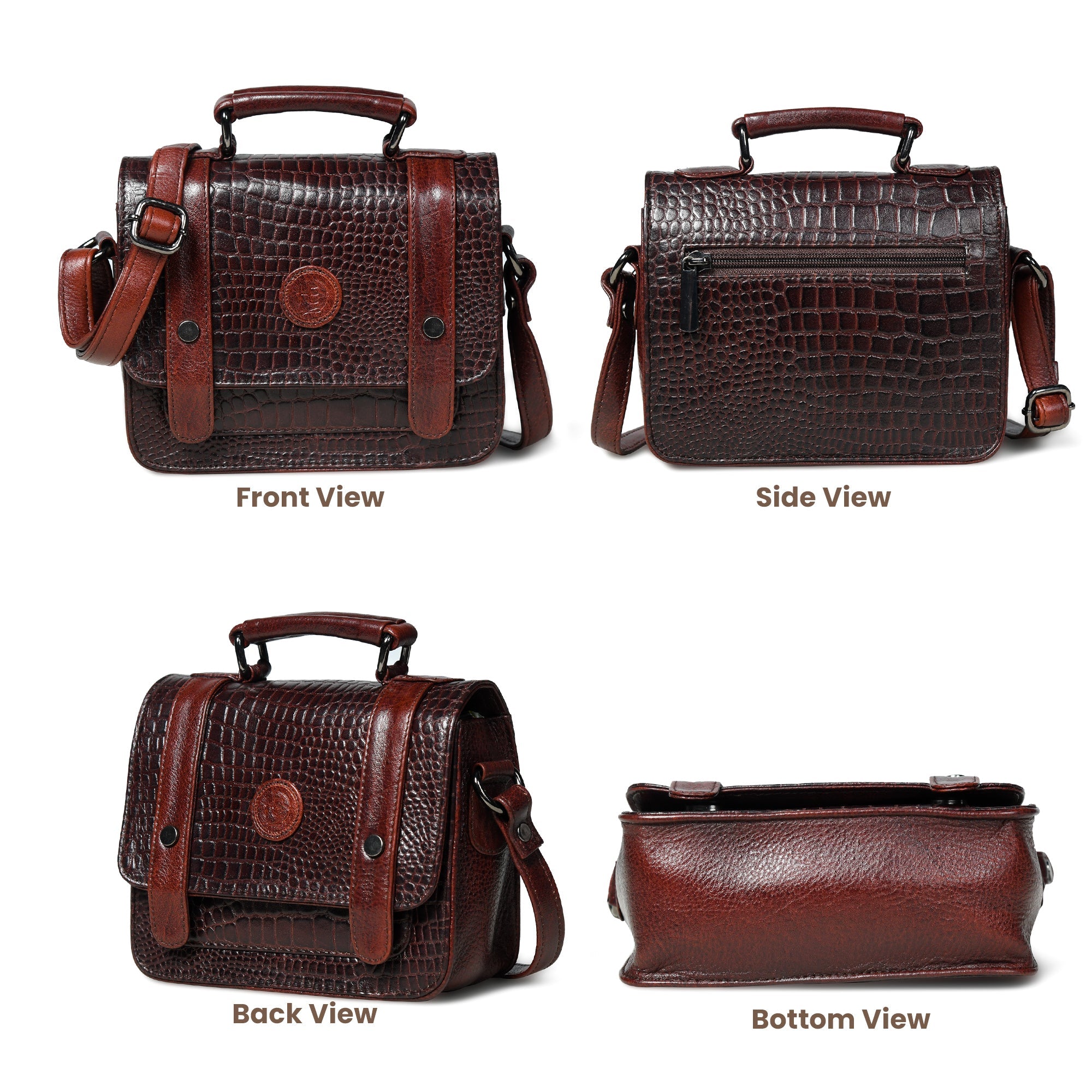 Urban Voyager Leather Belt Bag - Maroon color