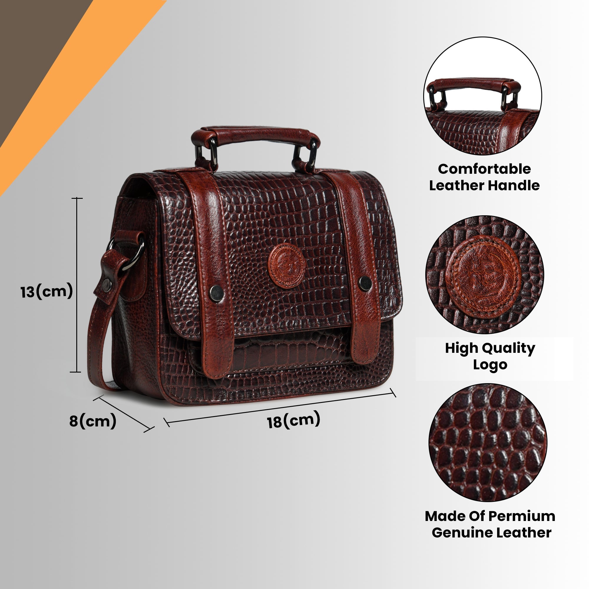 Urban Voyager Leather Belt Bag - Maroon color