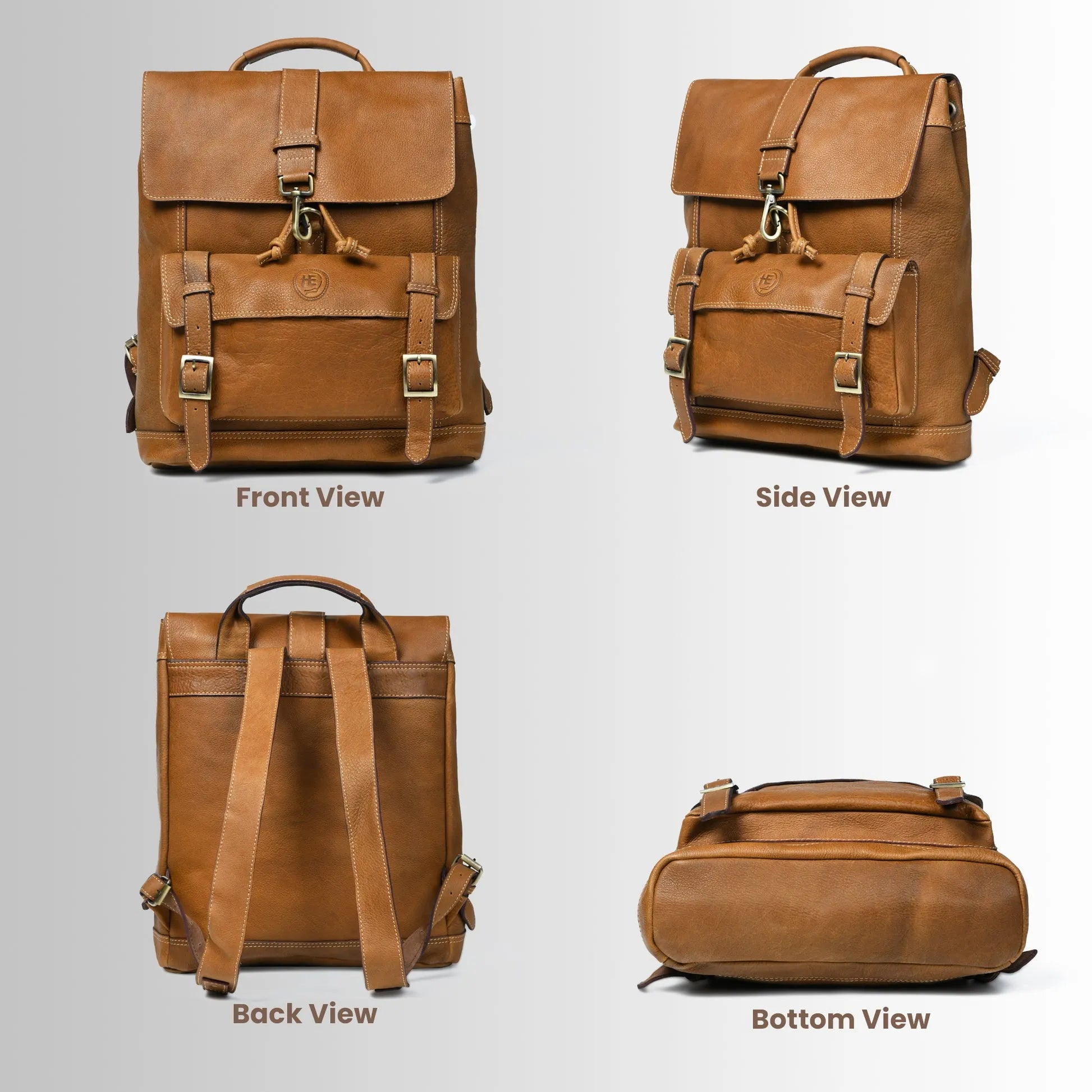 Heritage Explorer Vintage Leather Backpack – Multi-Pocket Travel & Work Backpack| Tan colour