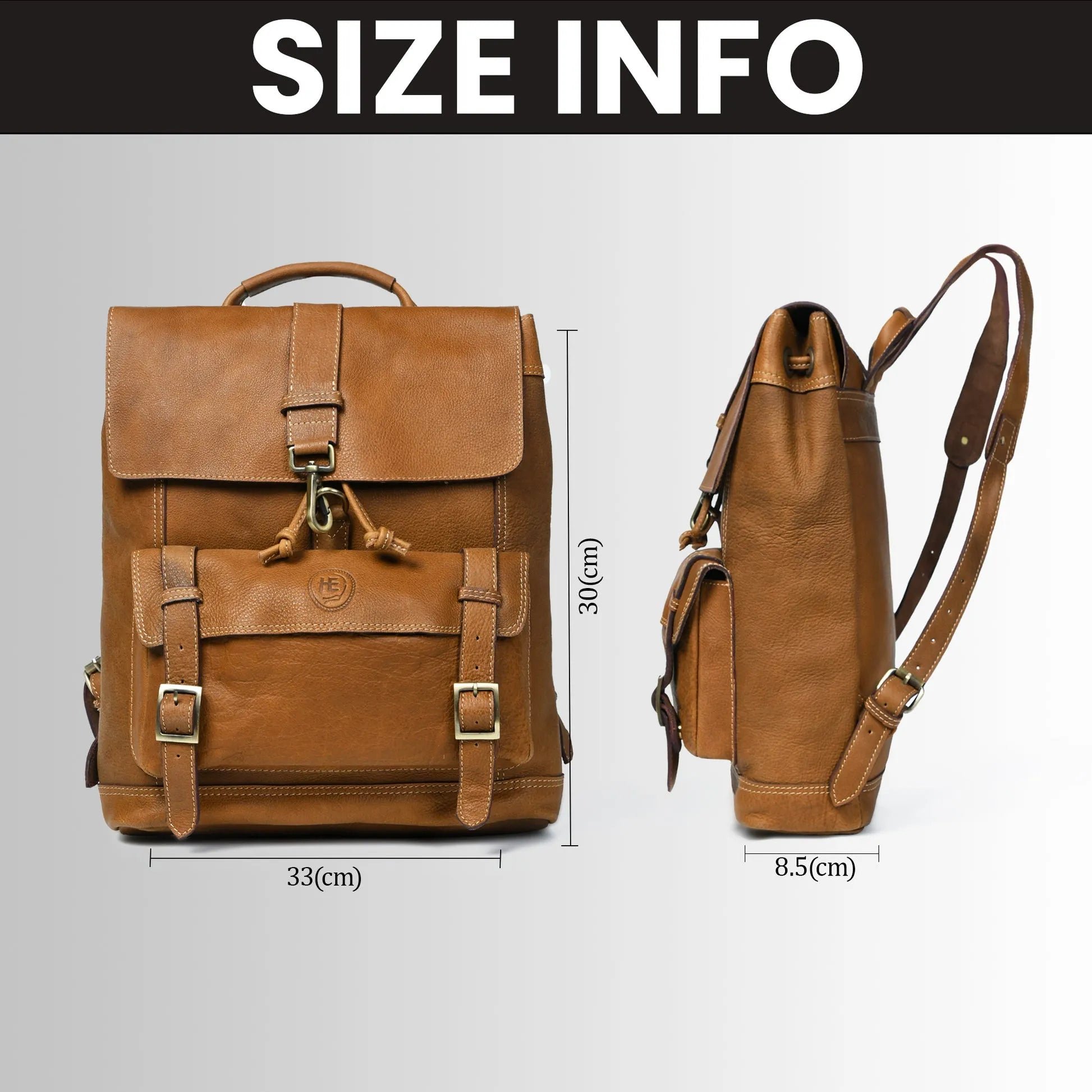 Heritage Explorer Vintage Leather Backpack – Multi-Pocket Travel & Work Backpack| Tan colour