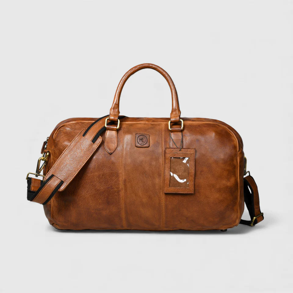 Imperium Luxe Leather Duffle Bag-Tan Colour