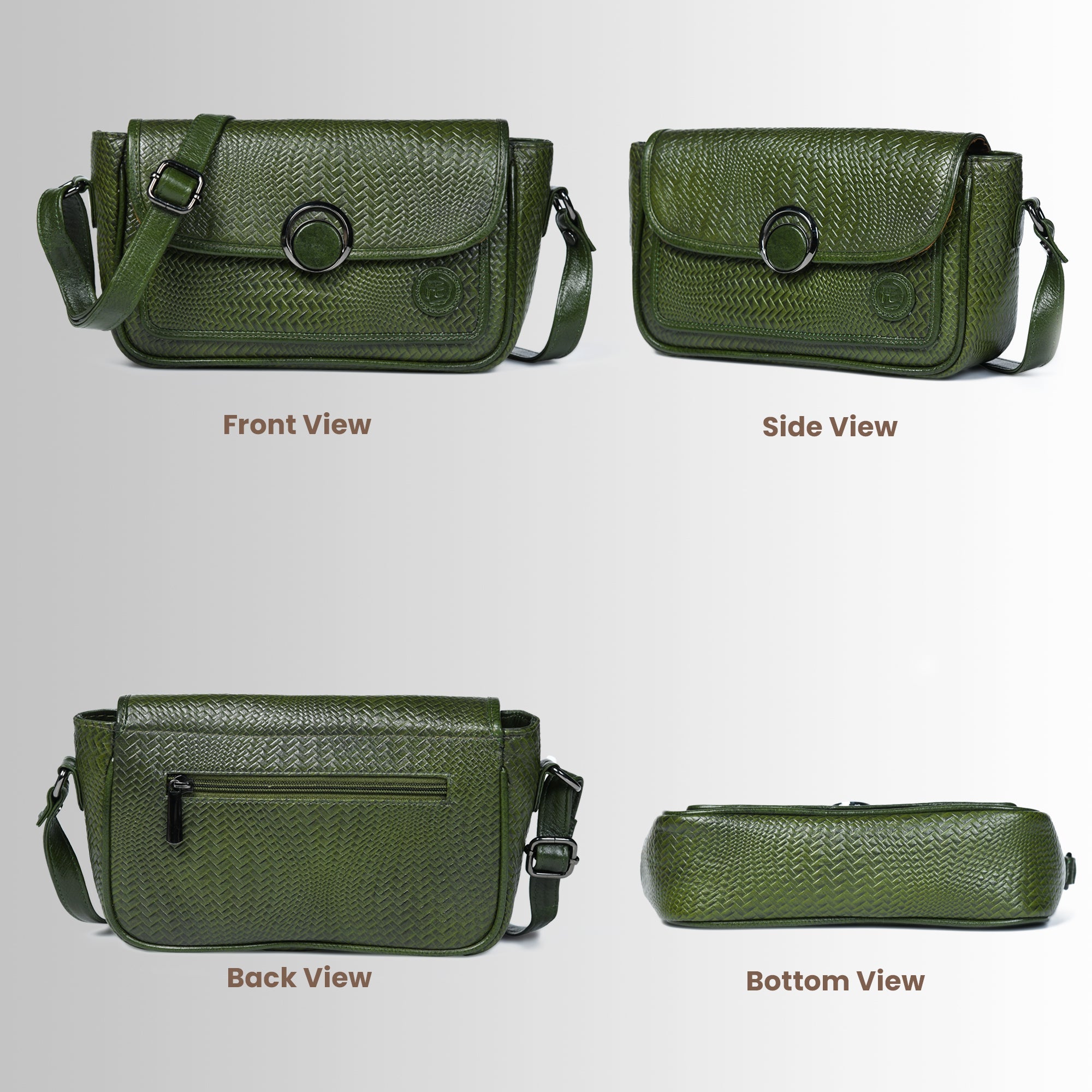 Chic Leather Women's Handbag - Olive Colour