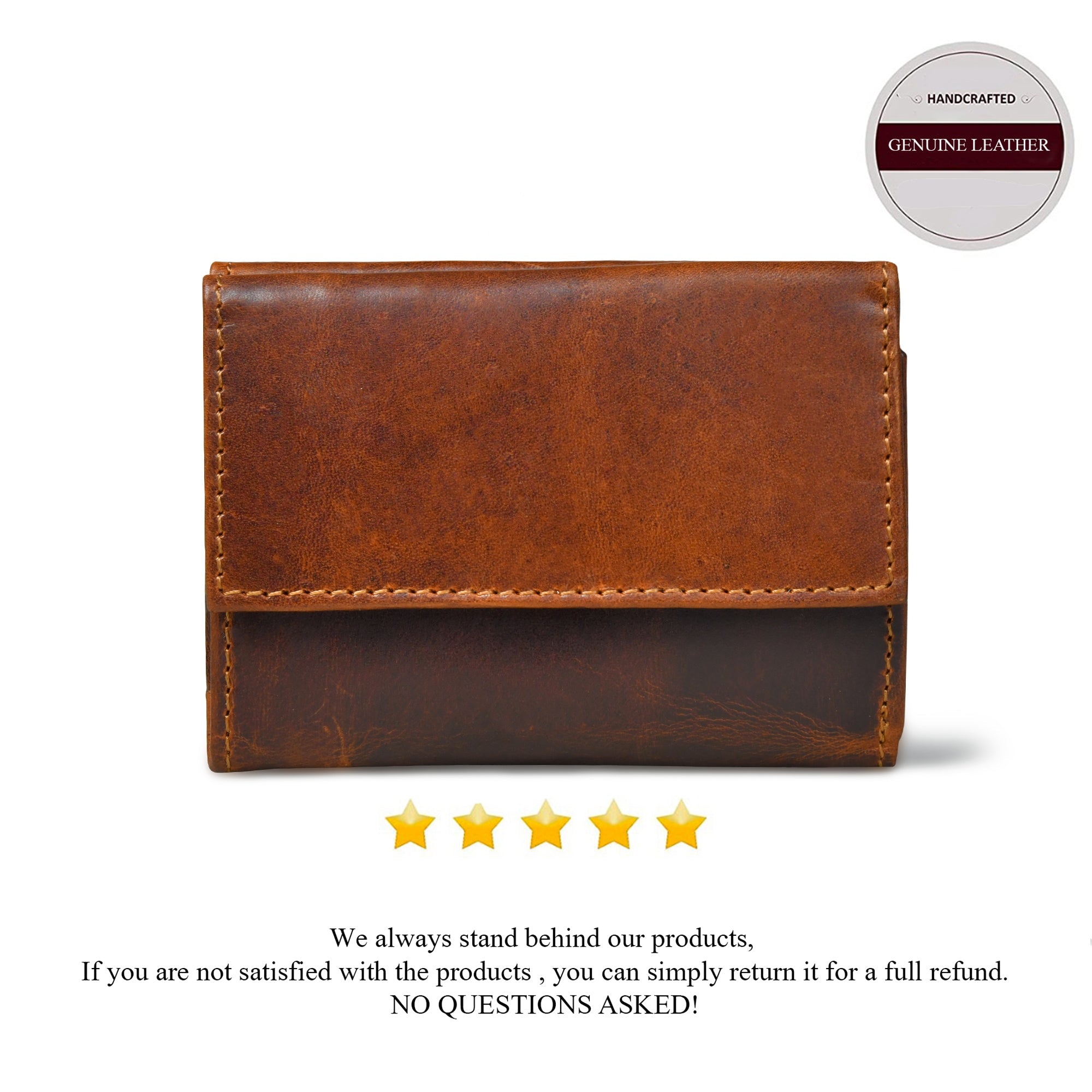 Heritage Buffalo Leather Bifold Wallet - Brown Colour