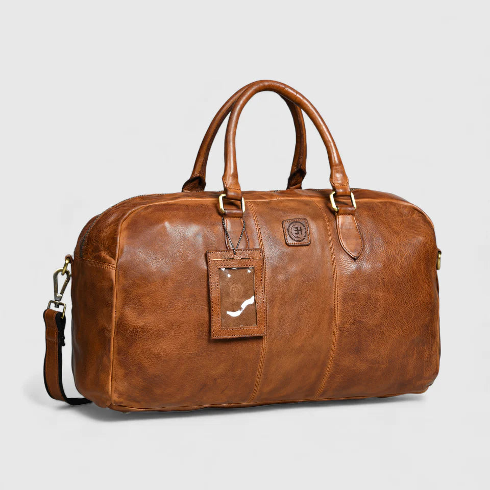 Imperium Luxe Leather Duffle Bag-Tan Colour