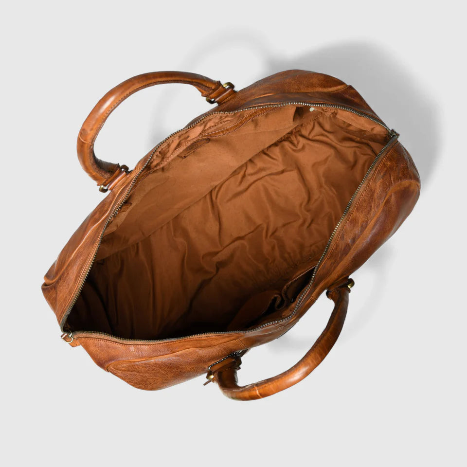 Imperium Luxe Leather Duffle Bag-Tan Colour
