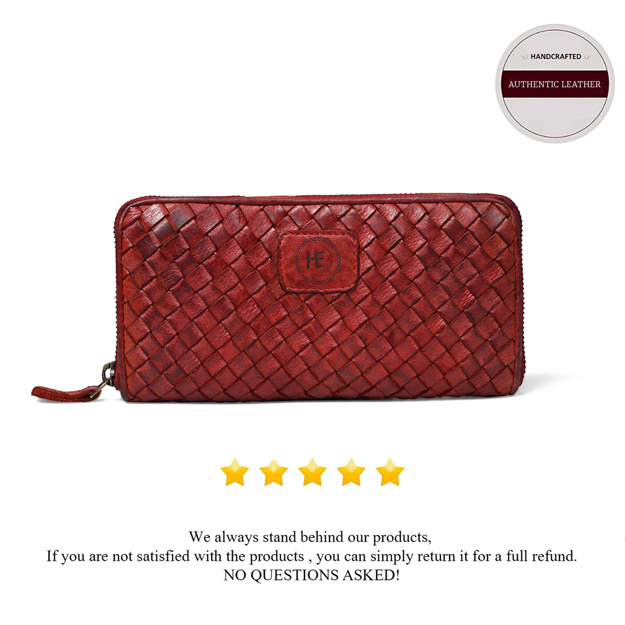 Aurelian Woven Zip Wallet – Crimson Red