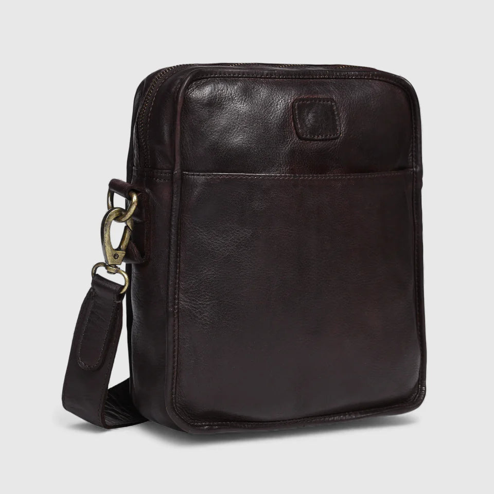 Verdant Trail Leather Sling Bag – Espresso brown
