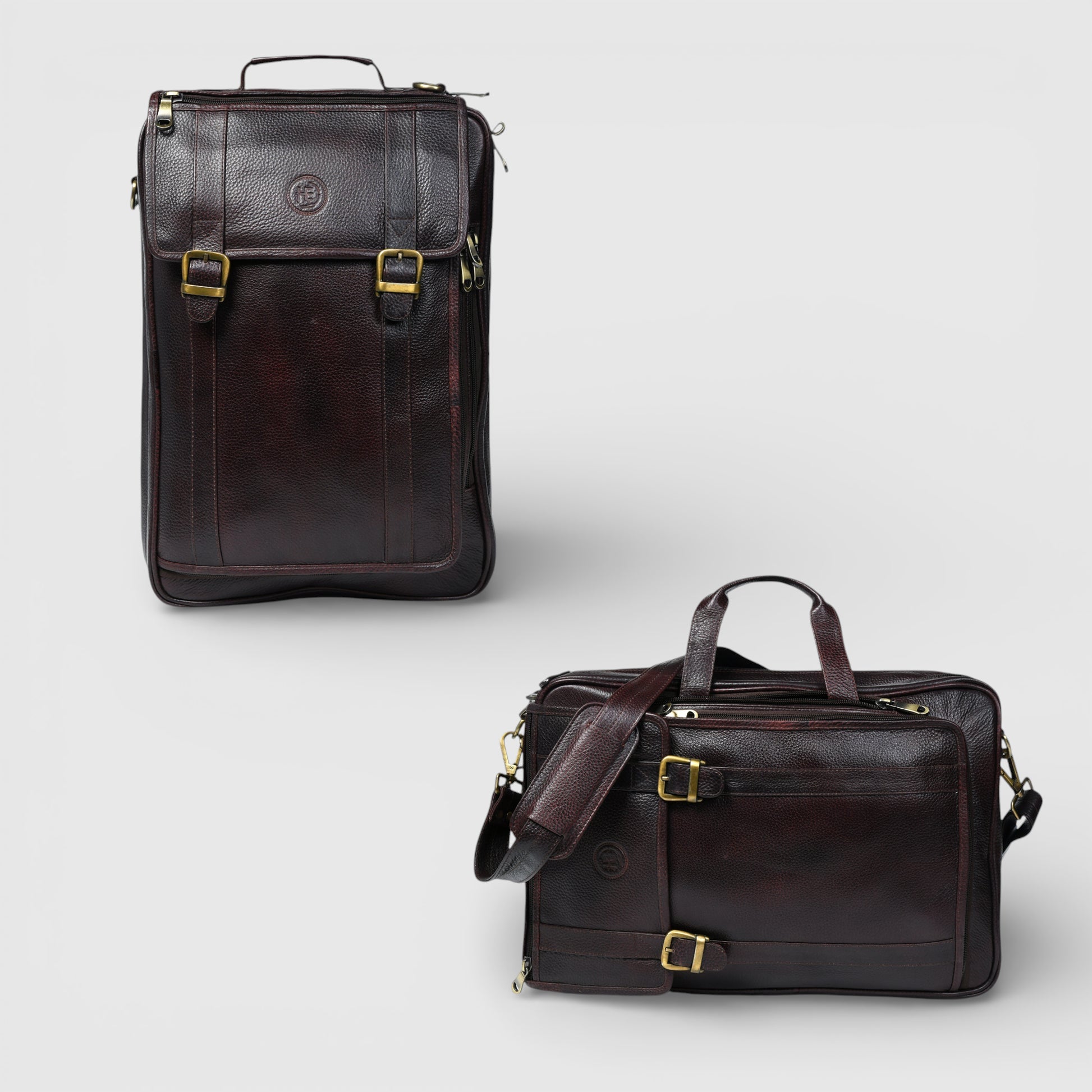 Heritage Voyager Convertible Vintage Leather Backpack – Laptop Travel & Office Bag | Maroon