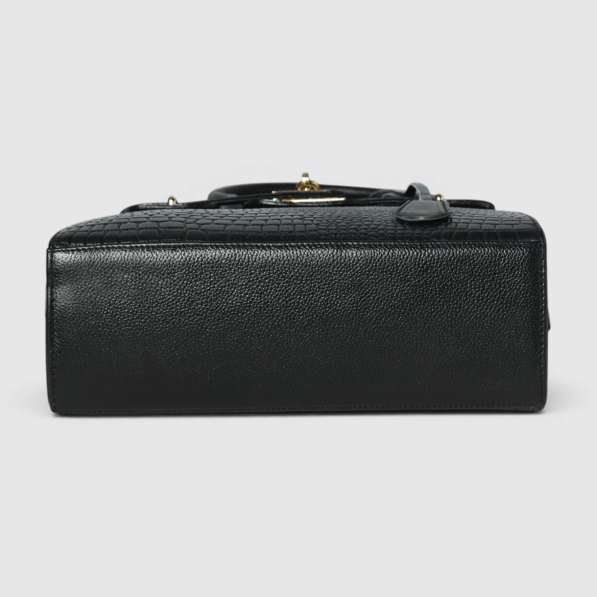 Verona Croco Handbag – Midnight Black