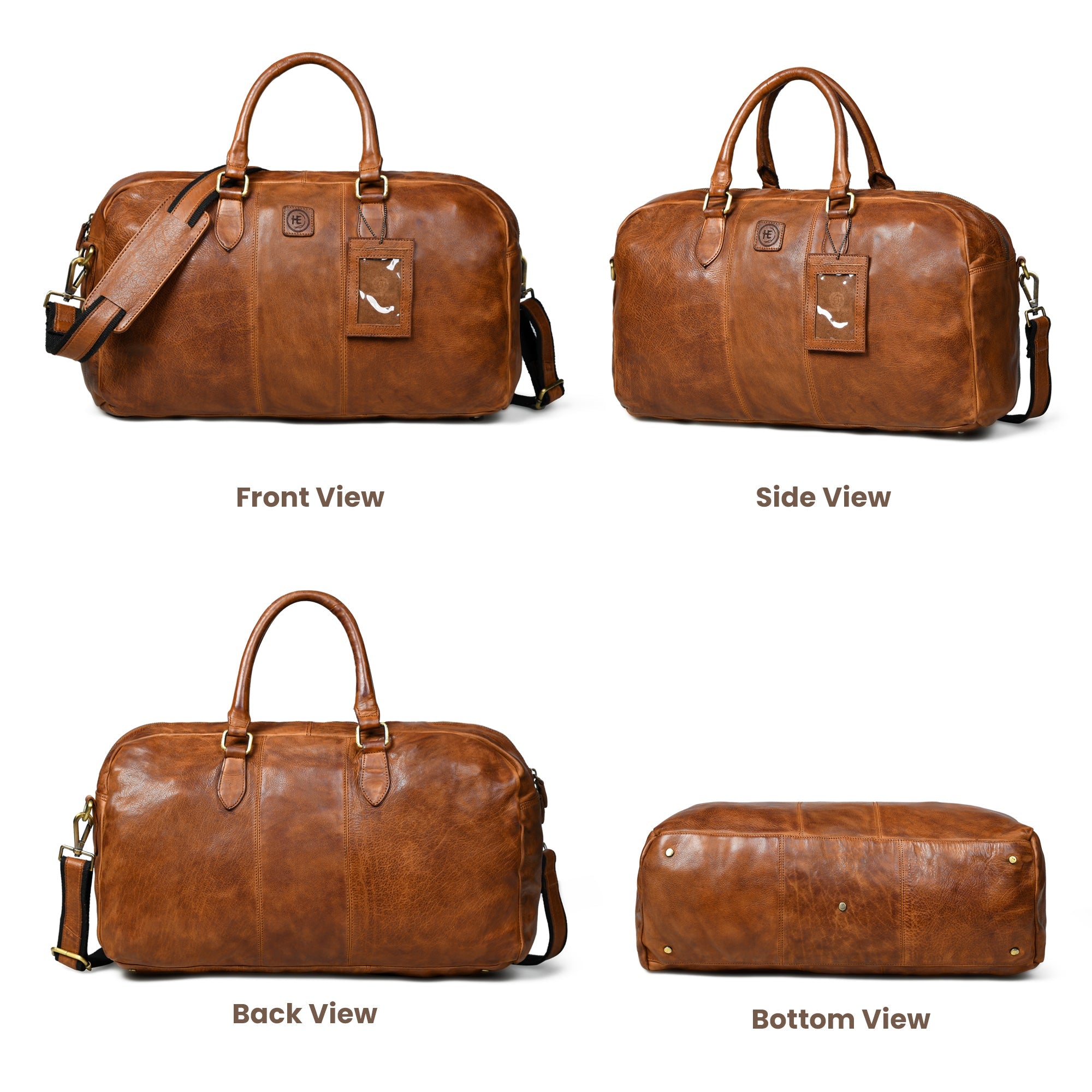Imperium Luxe Leather Duffle Bag-Tan Colour