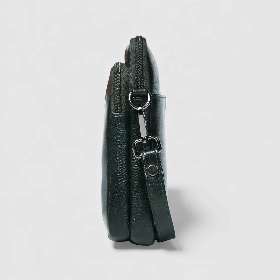 AmberStride Leather Sling Bag -  Rich Green