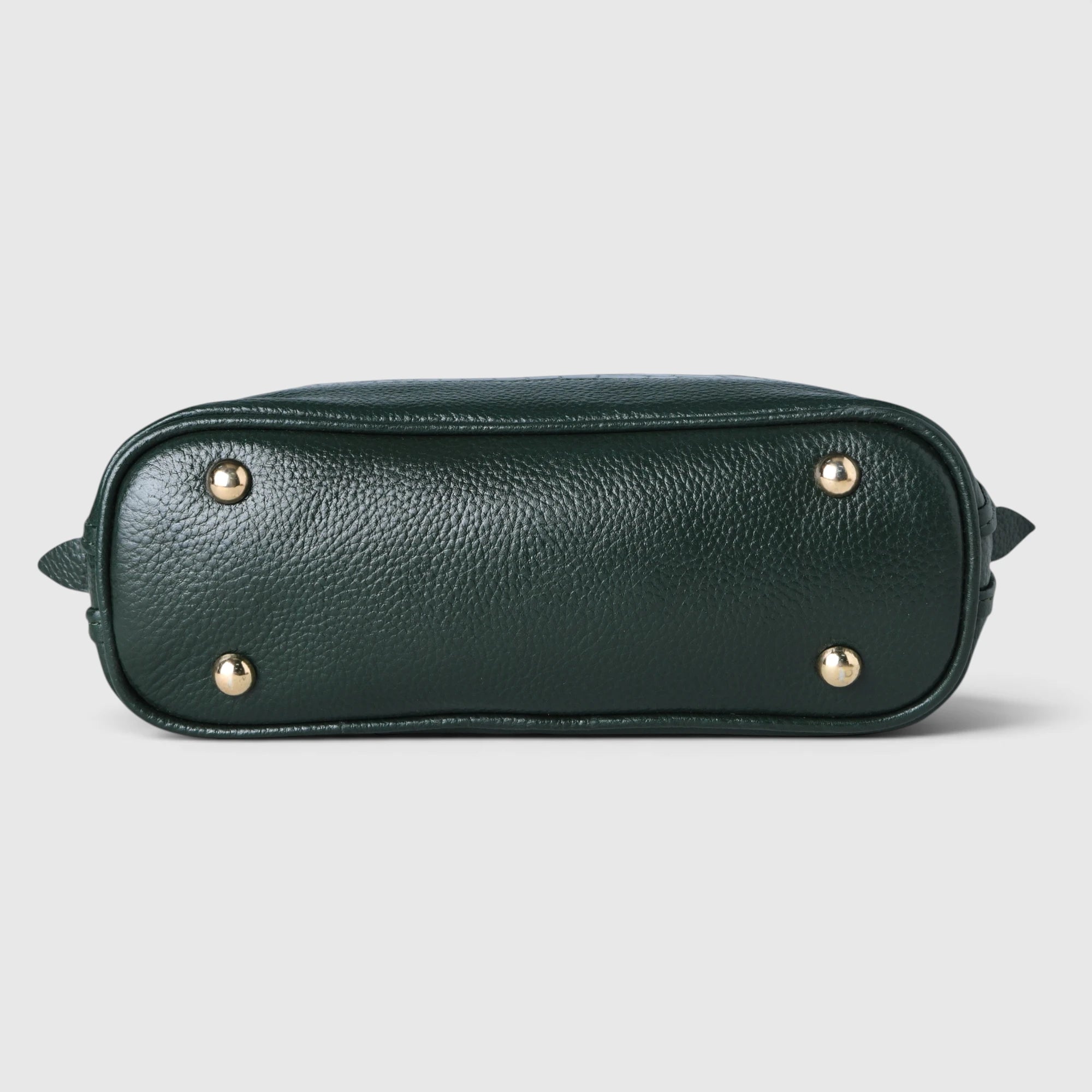 Monroe Croco Leather Satchel - Forest Green