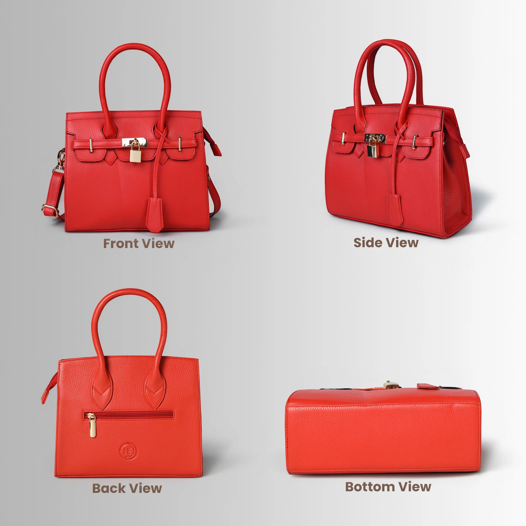 Milan Structured Handbag - Cherry Red