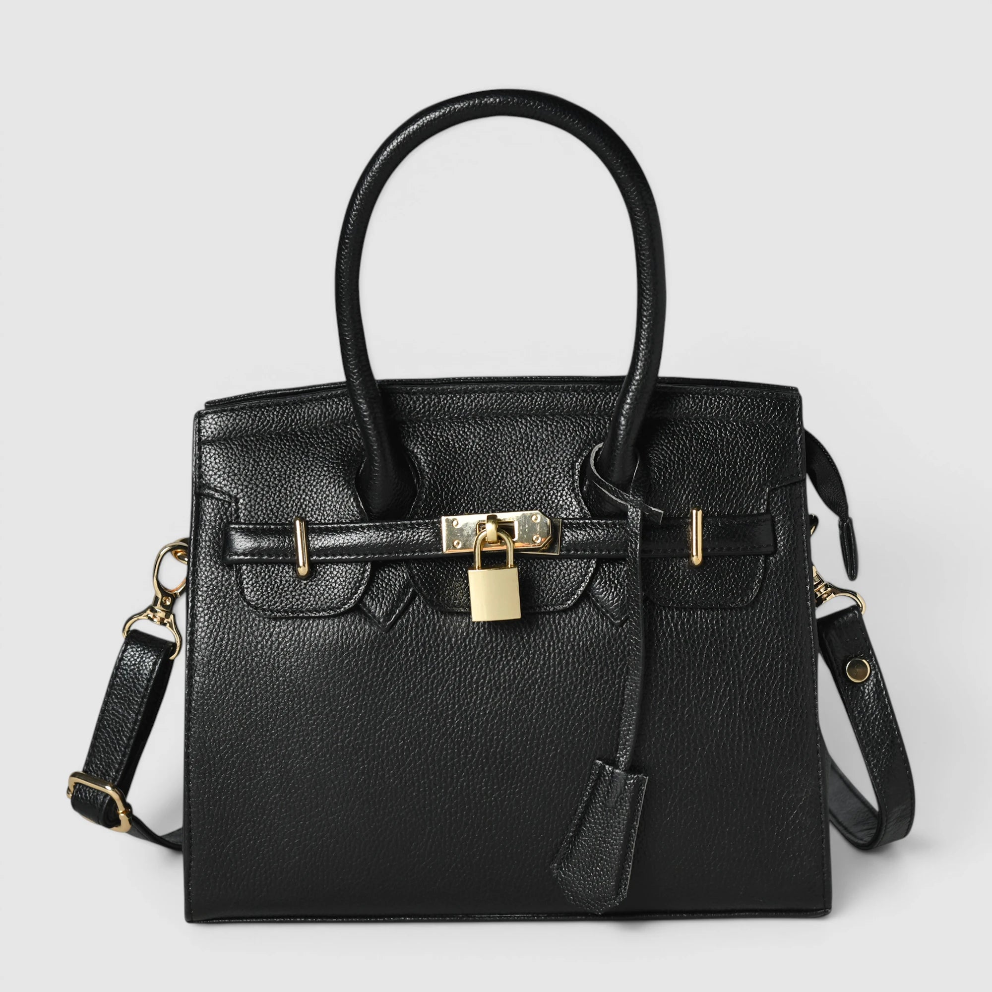 Milan Structured Handbag - Midnight Black