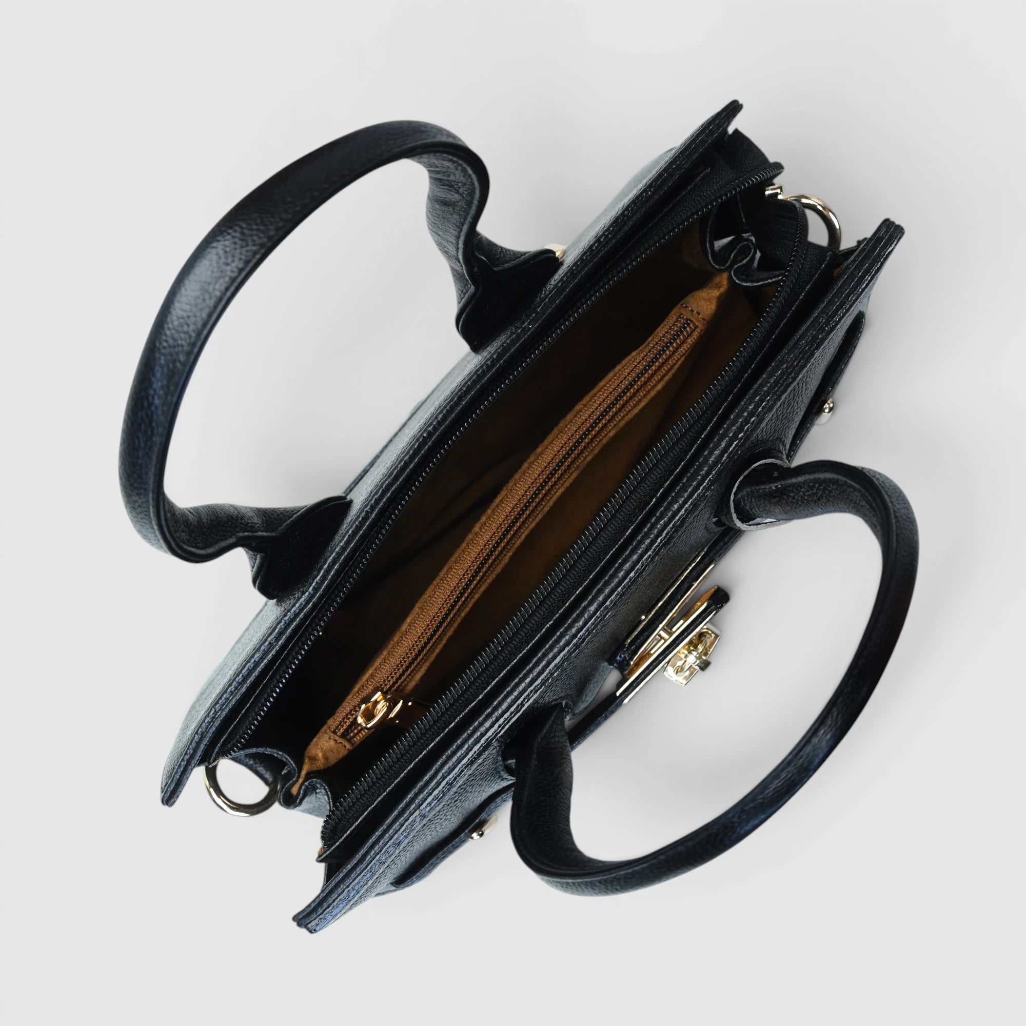 Milan Structured Handbag - Midnight Black