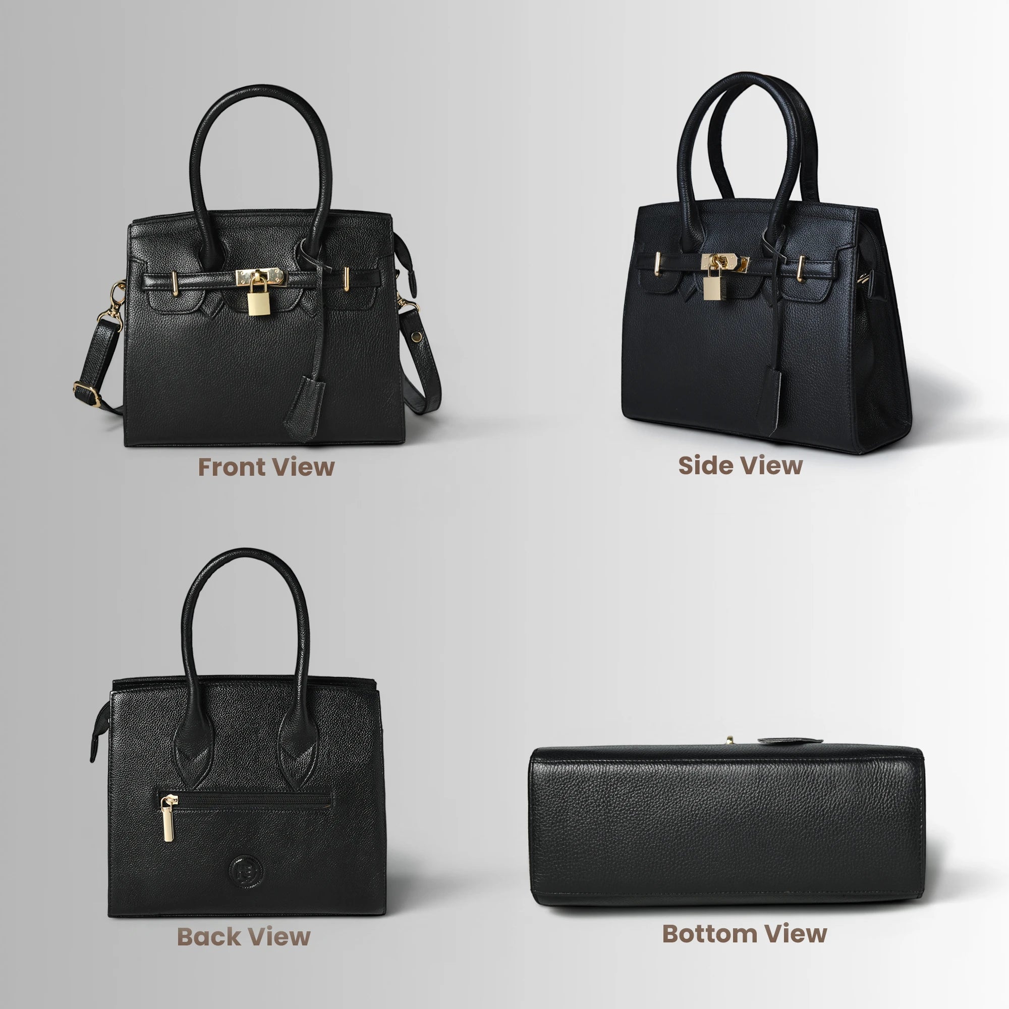 Milan Structured Handbag - Midnight Black