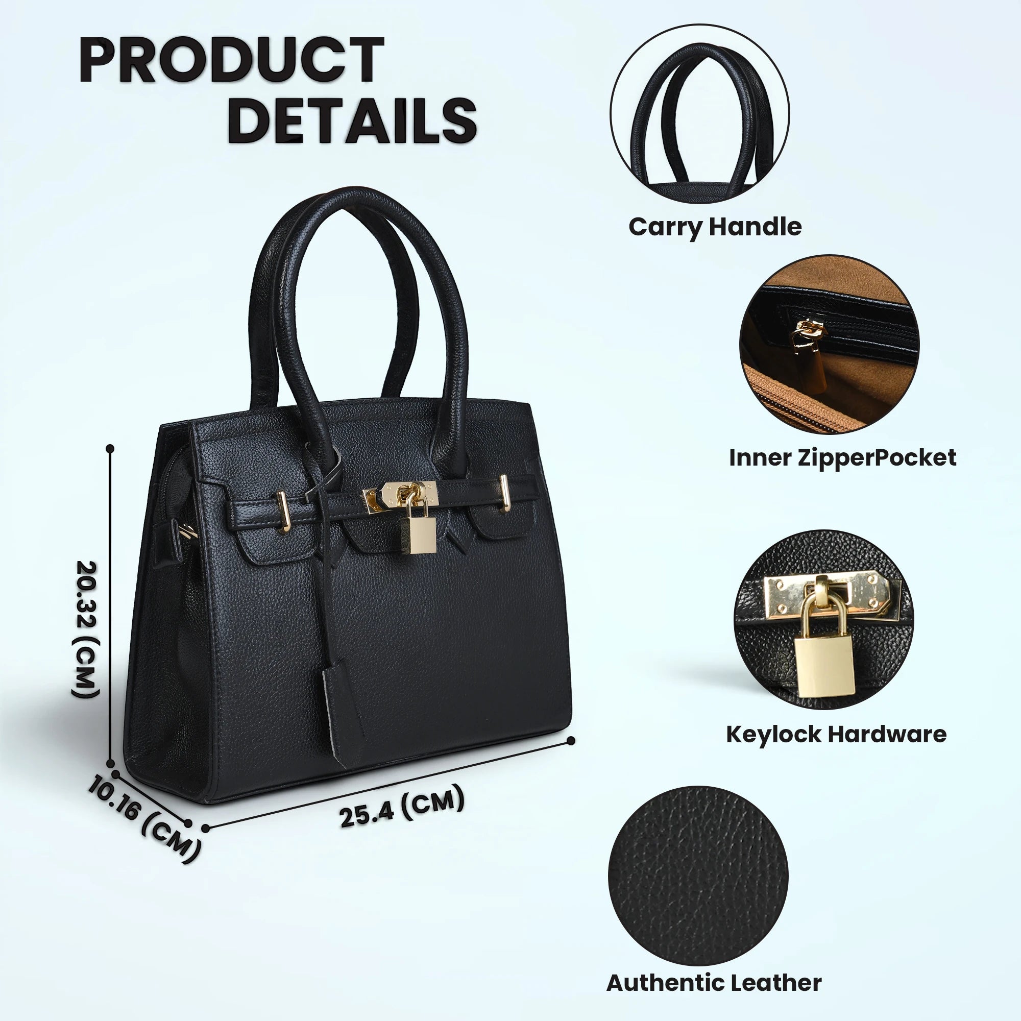 Milan Structured Handbag - Midnight Black