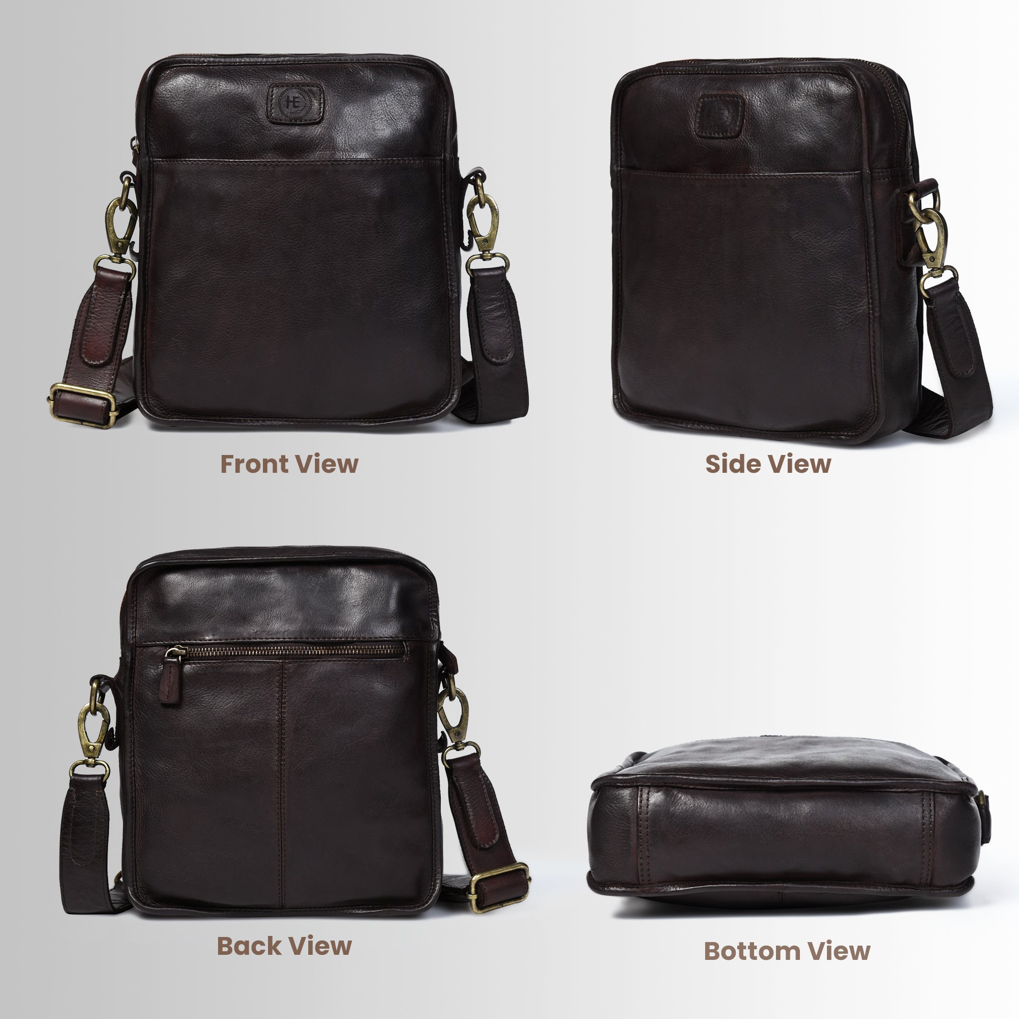 Verdant Trail Leather Sling Bag – Espresso brown
