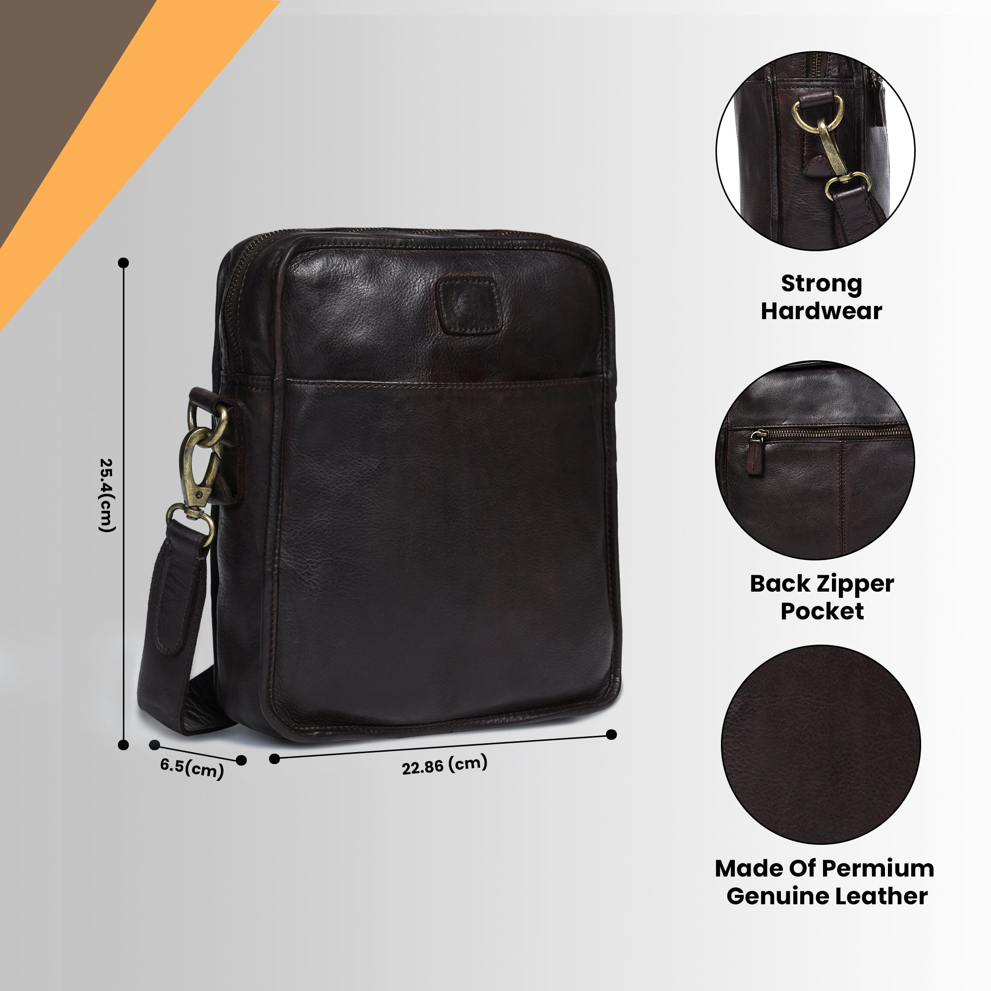 Verdant Trail Leather Sling Bag – Espresso brown