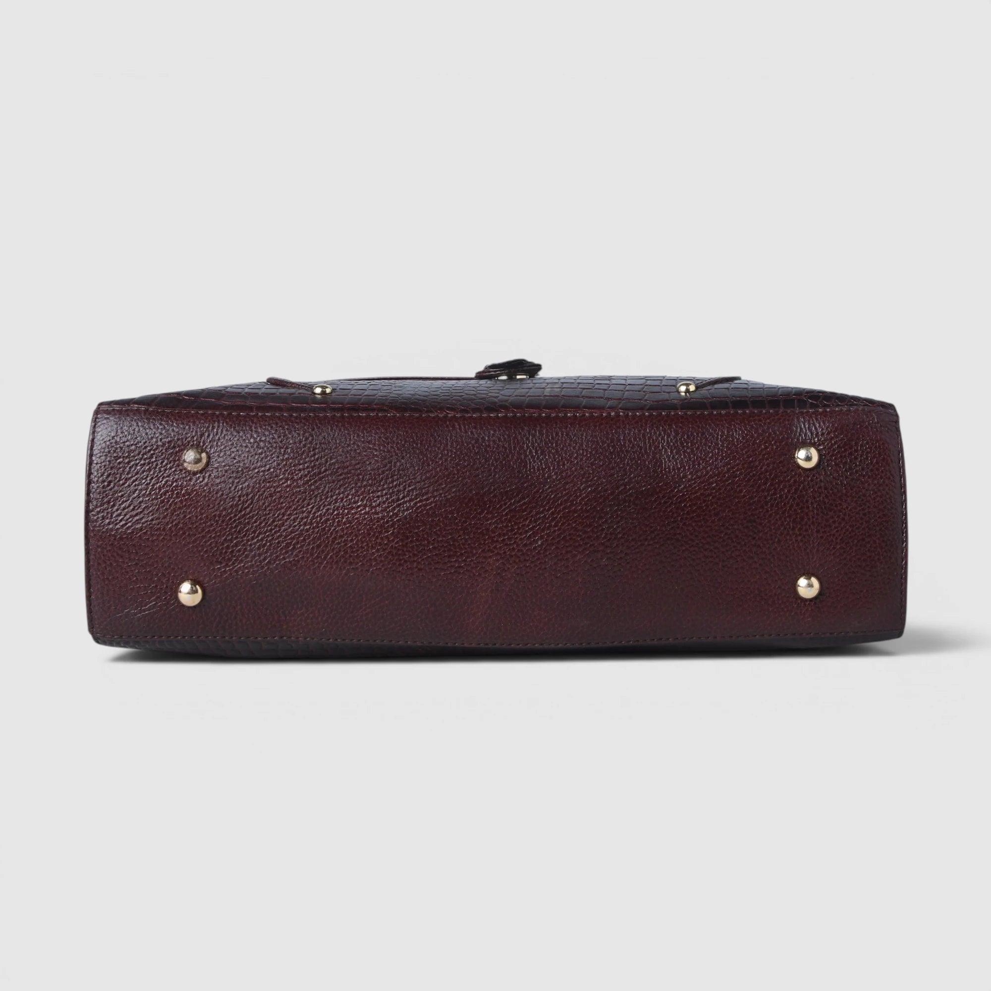 Verona Croco Office Tote - Expresso Brown