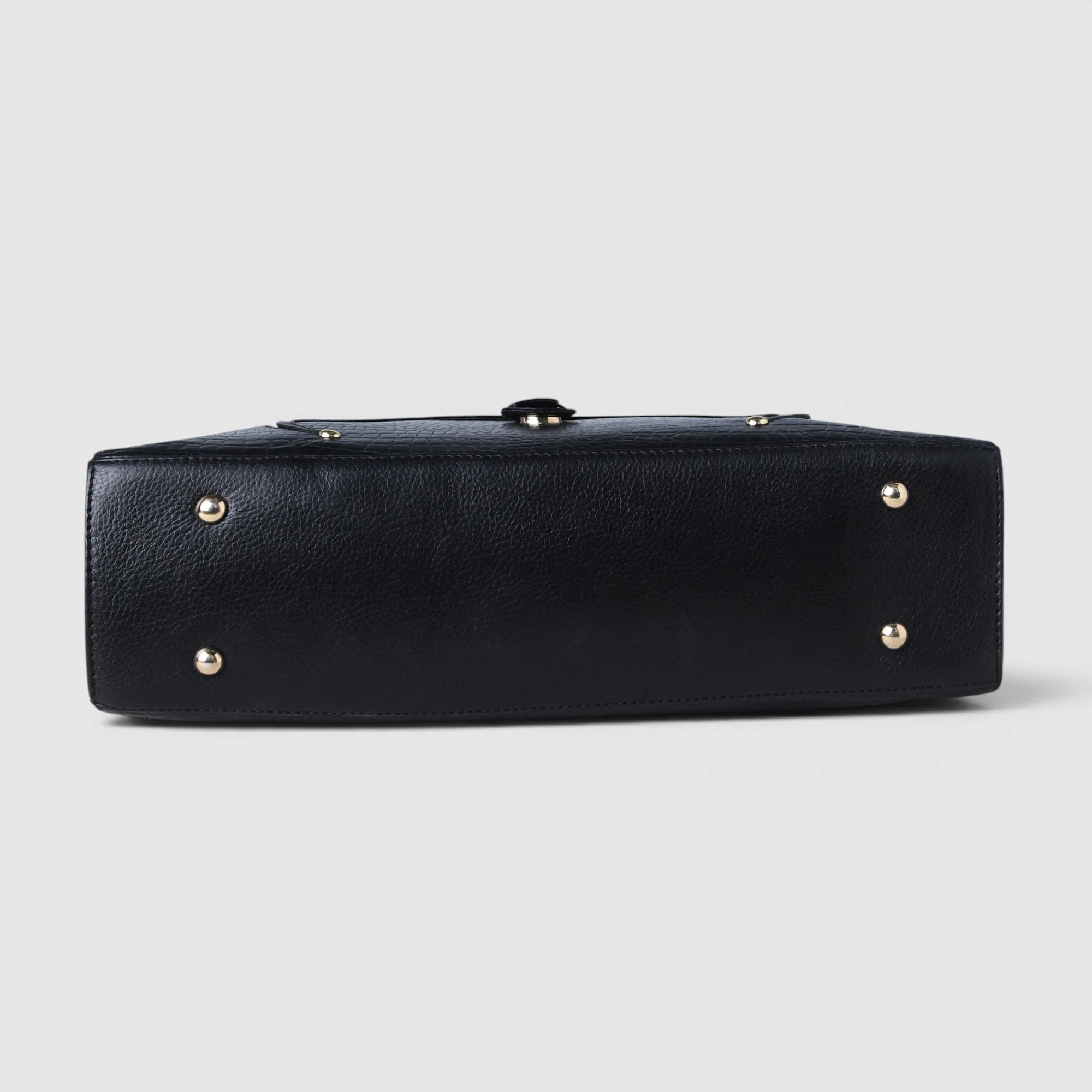 Verona Croco Office Tote - Midnight Black