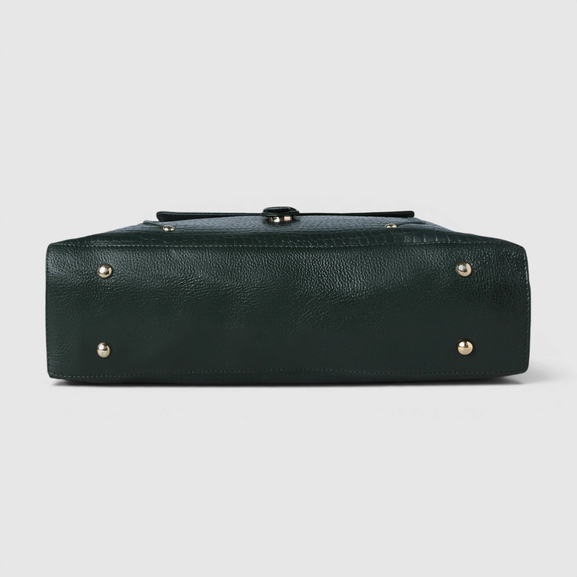 Verona Croco Office Tote - Forest Green