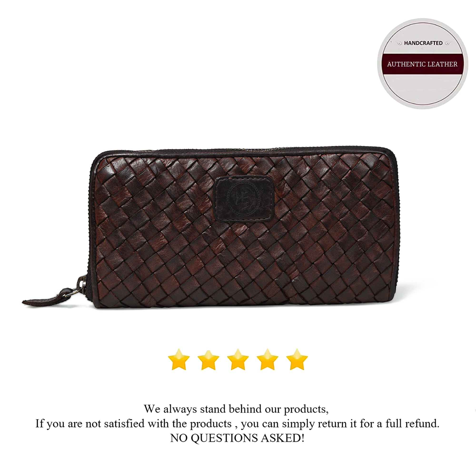 Aurelian Woven Zip Wallet – Espresso Brown