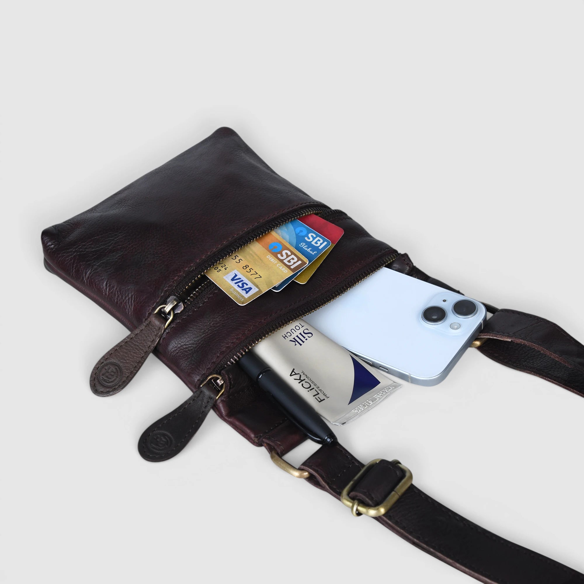 Vintage Terra Crossbody Bag - Expresso brown