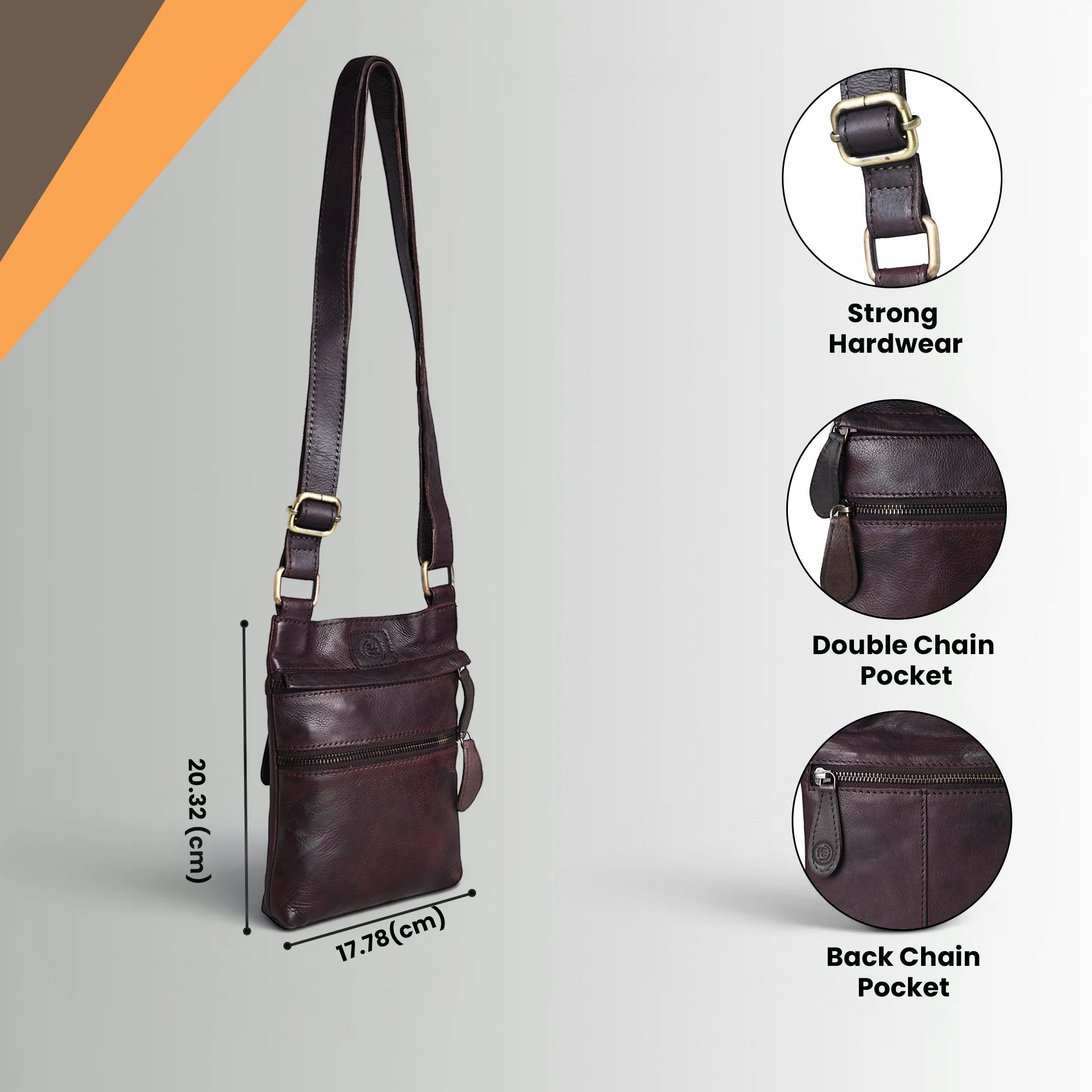 Vintage Terra Crossbody Bag - Expresso brown