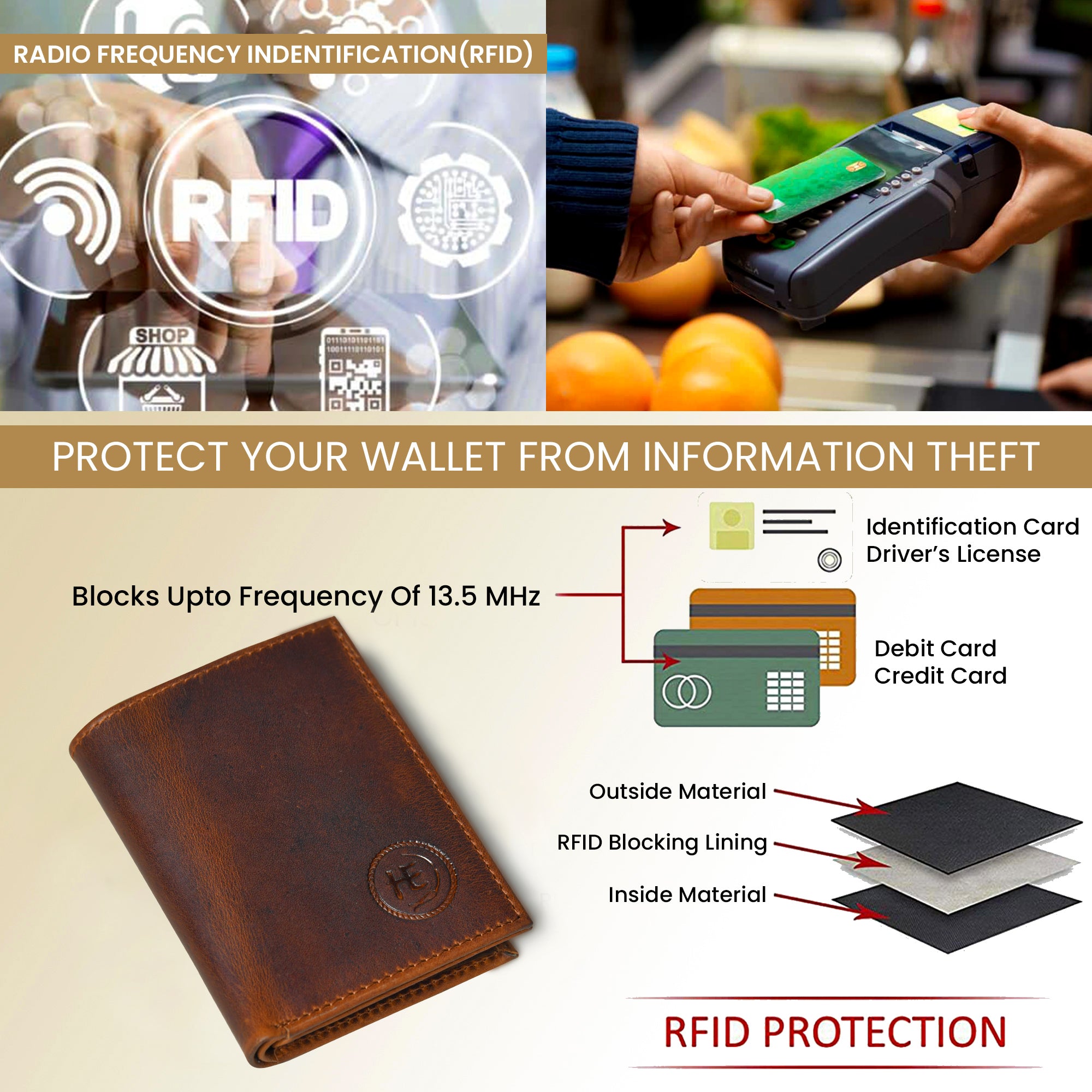 Ironwood Leather Wallet - Brown Colour