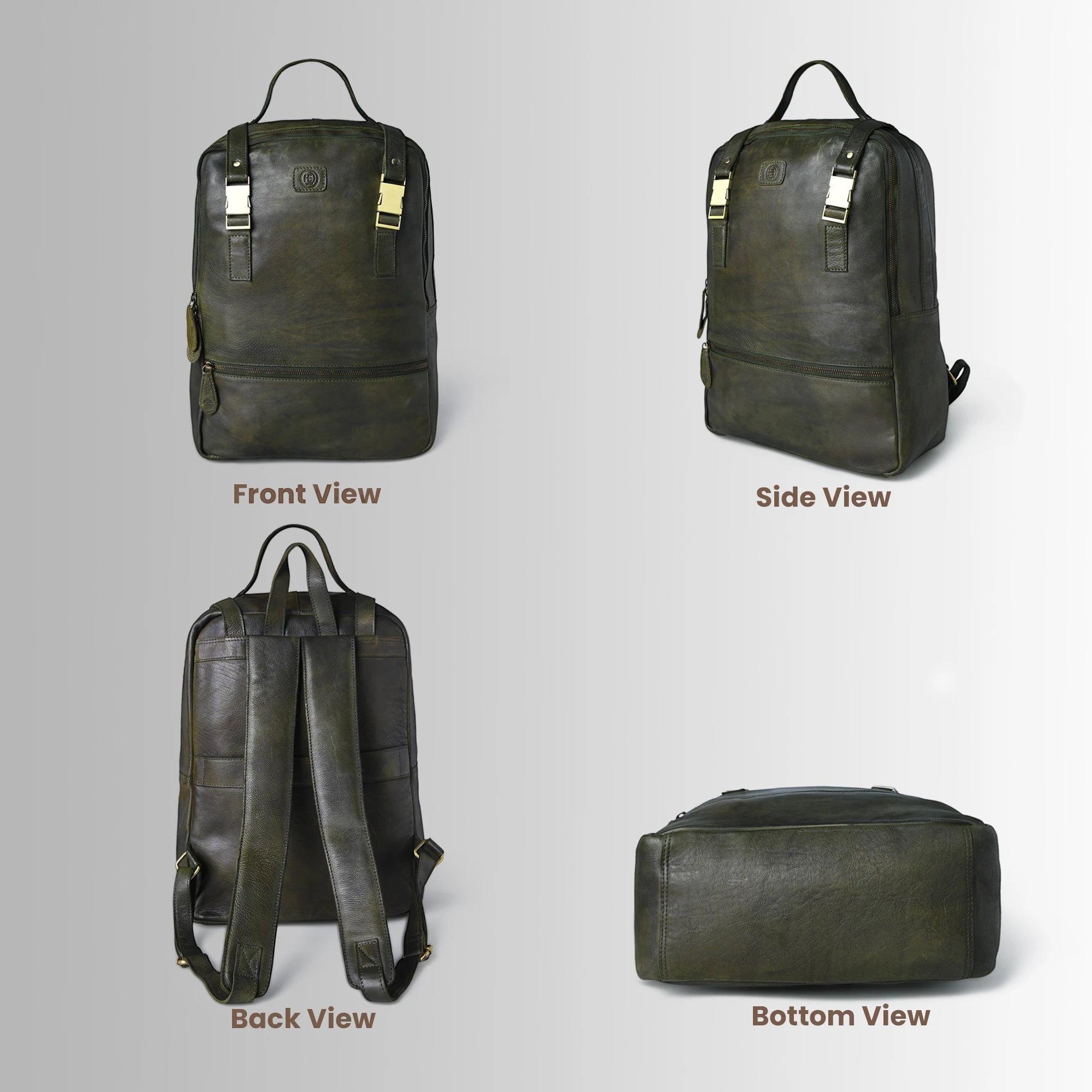 Oakridge Leather Backpack – Forest Green